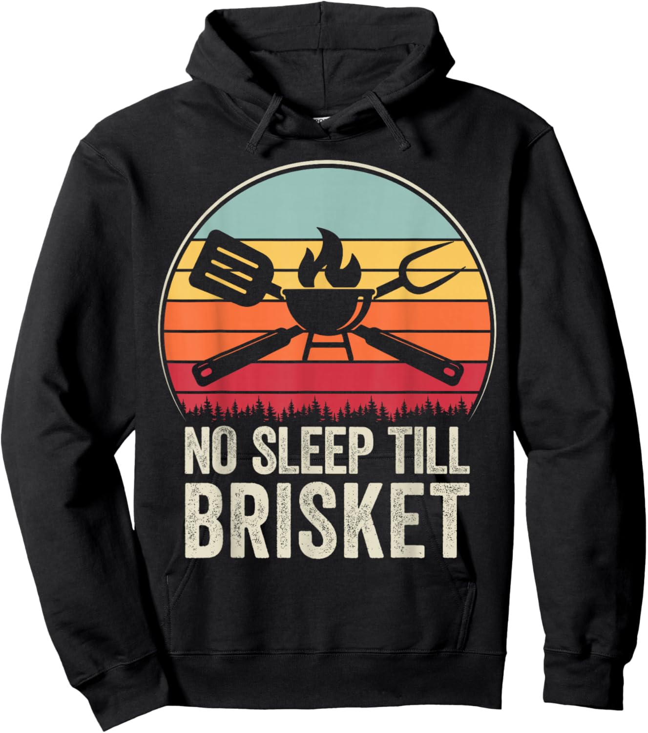 No Sleep Till Brisket Funny BBQ Lover Smoker Grilling Hoodie - Hoodie | Black
