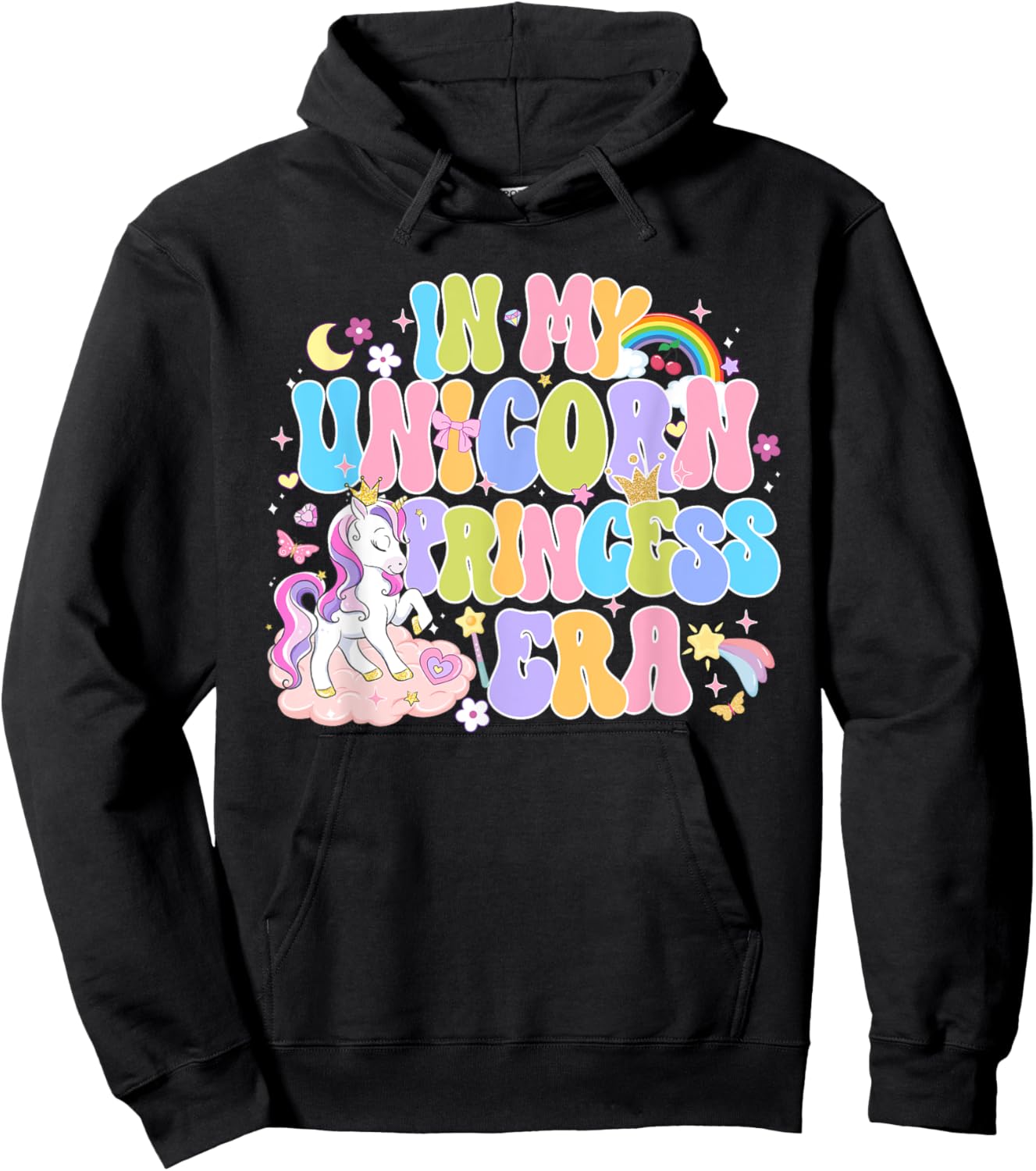 In My Unicorn Princess Era Girl Unicorn Day Hoodie - Hoodie | Black