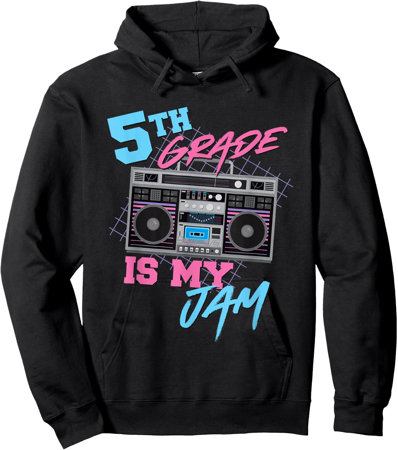 5th Grade Is My Jam - Vintage 80s Boombox Teacher Student Hoodie - Hoodie | Black