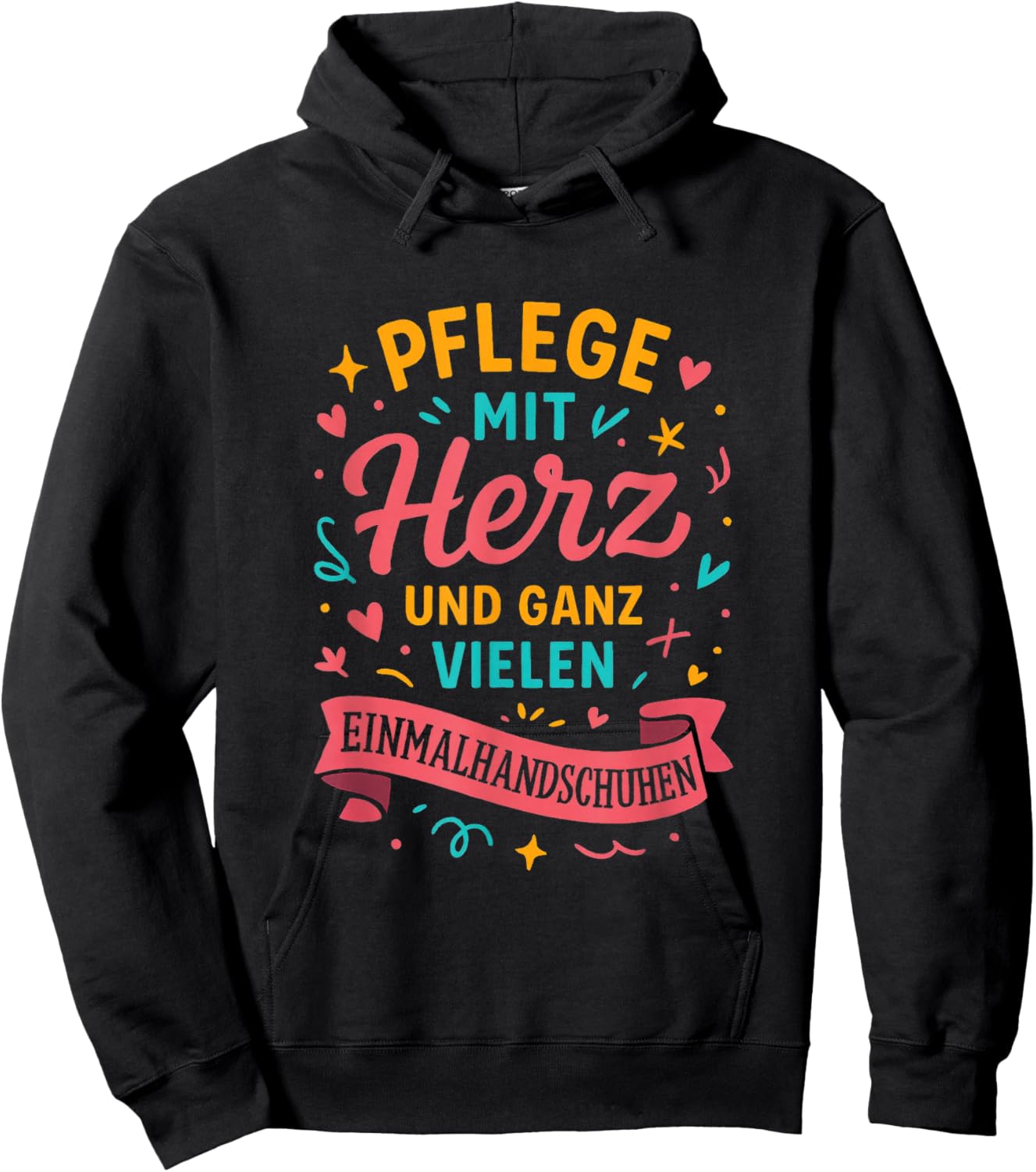 Pflege Mit Herz Und Ganz Vielen.. - Pflegekraft Hoodie - Hoodie | Black