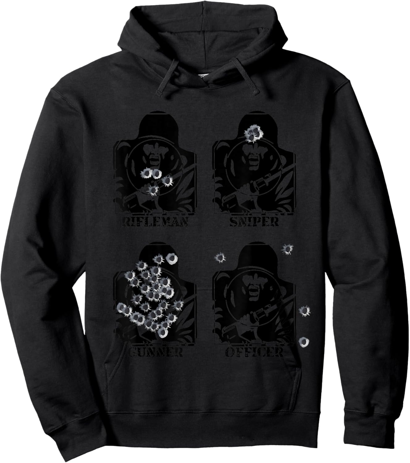 Funny Army Rifle Range Target Rifleman Sniper Gunner Officer Hoodie - Hoodie | Black