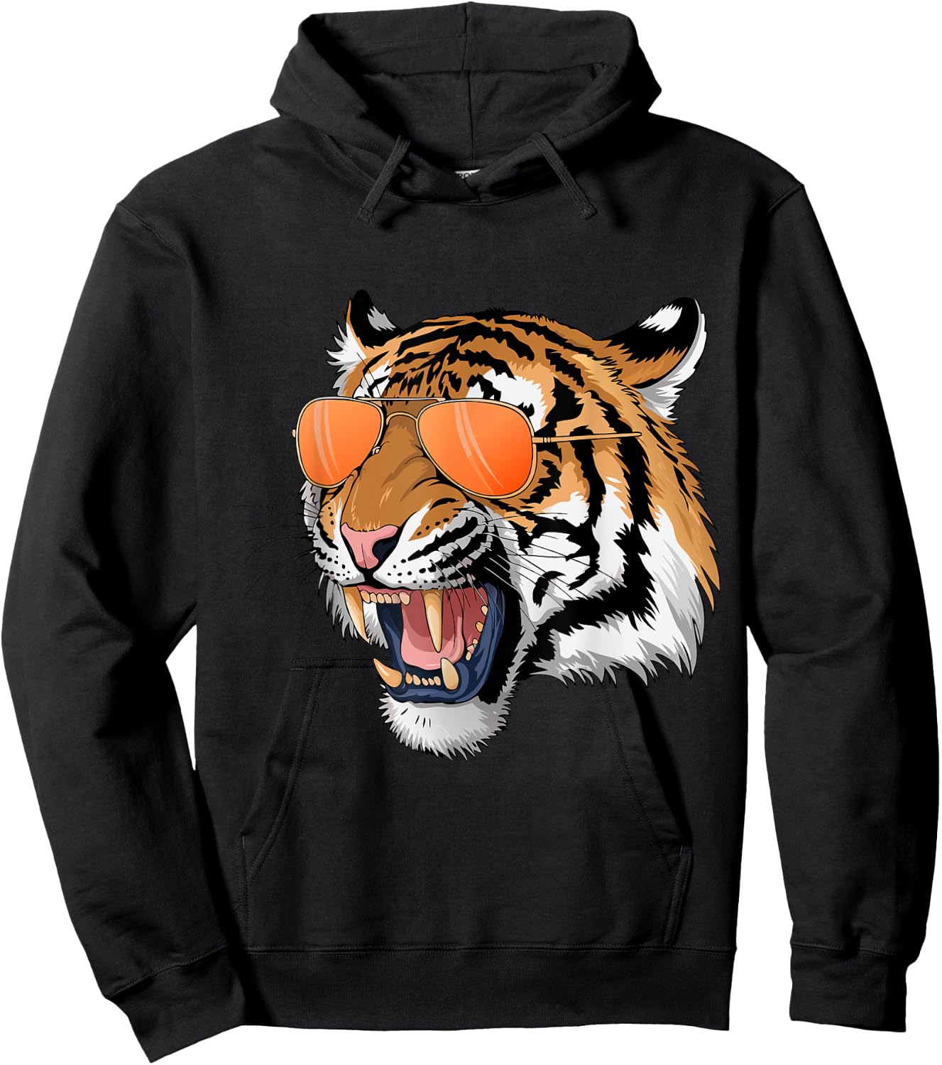 Cool Growling Bengal Tiger with Sunglasses Hoodie - Hoodie | Black