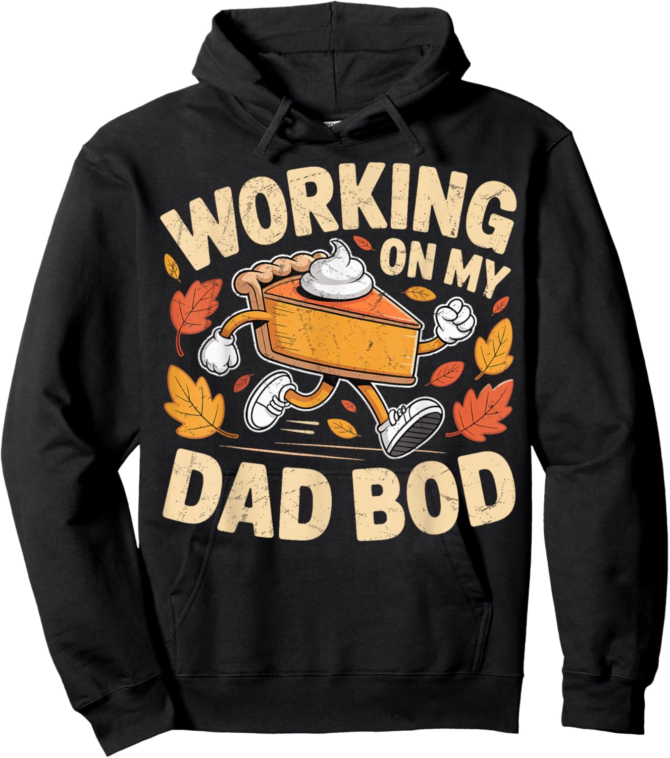 Working on My Dad BOD Thanksgiving Pregnancy Announcement Hoodie - Hoodie | Black
