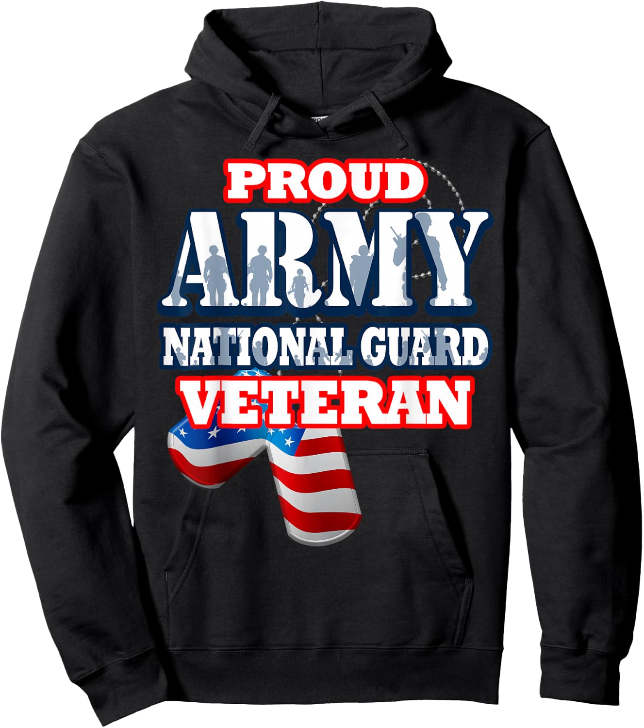 USA Proud Army National Guard Veteran Shirt Men Women Hoodie - Hoodie | Black