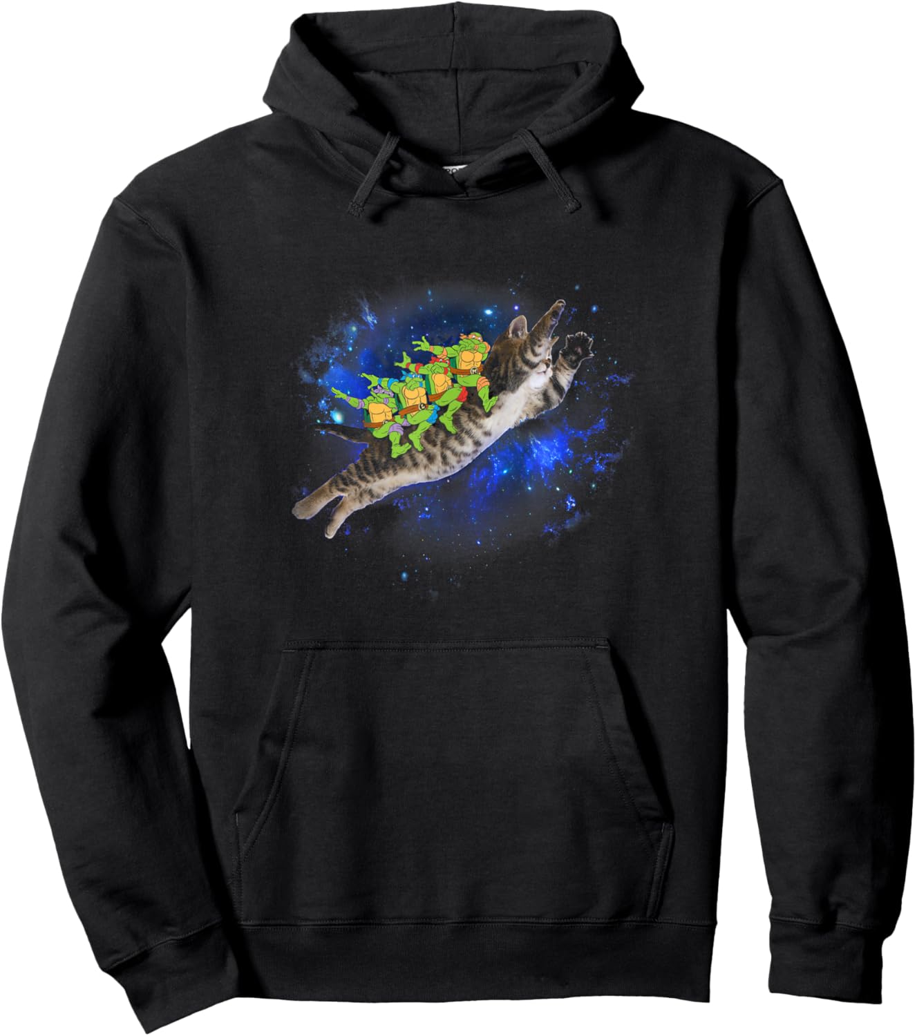 Teenage Mutant Ninja Turtles Power Dab Riding Cosmic Cat Hoodie - Hoodie | Black