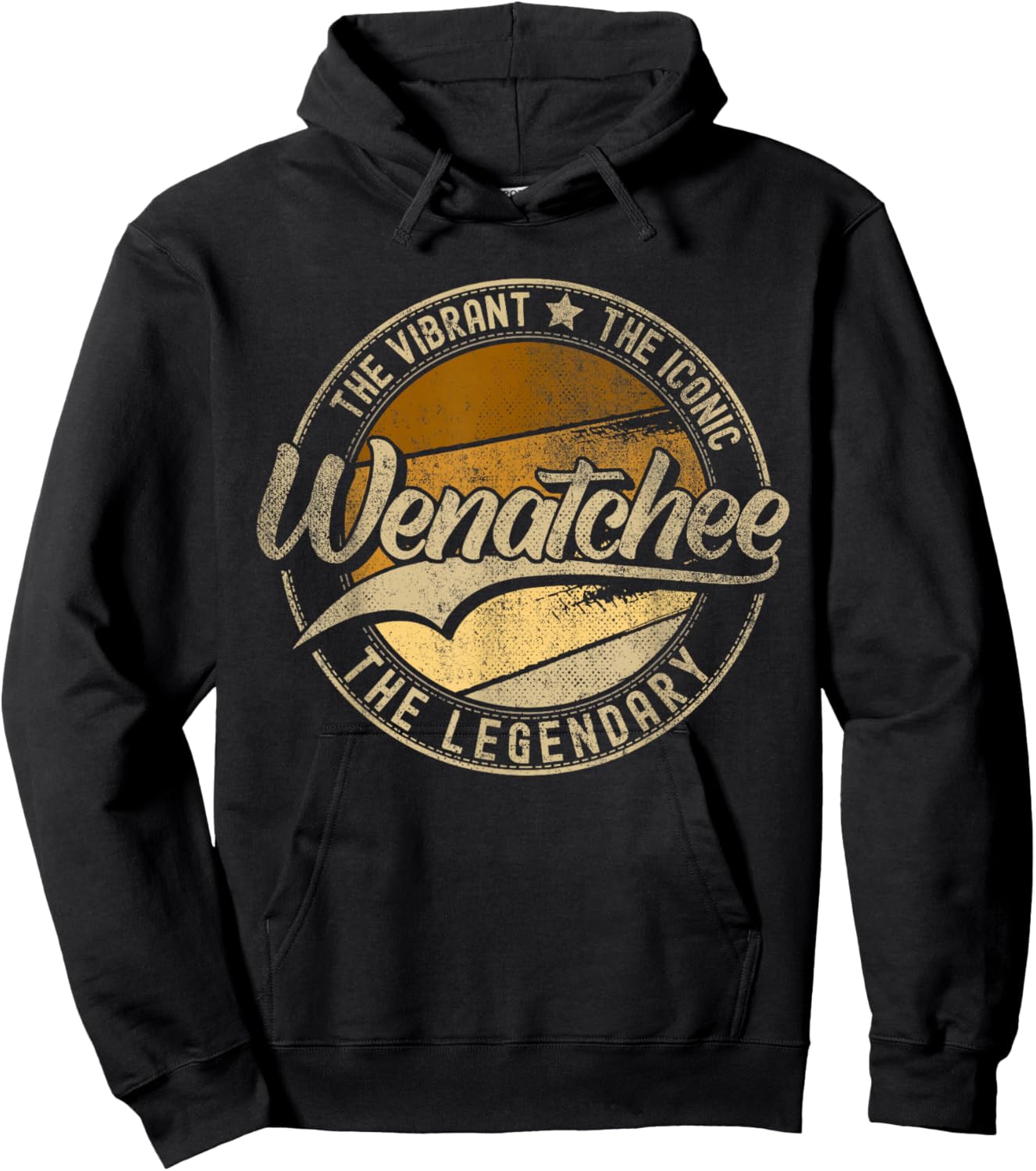 Wenatchee WA | Washington | Vintage Distressed Hoodie - Hoodie | Black