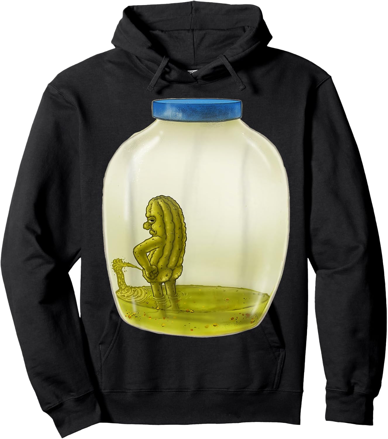 Signed Fine Art - Piss and Vinegar - Funny Grumpy Pickle Pee Hoodie - Hoodie | Black