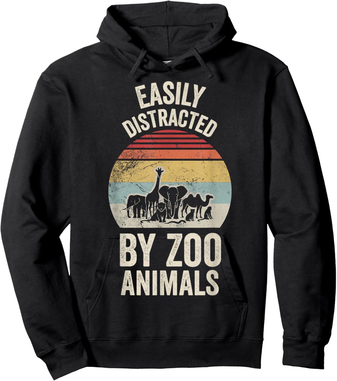 Easily Distracted By Zoo Animals Fun Hoodie - Hoodie | Black