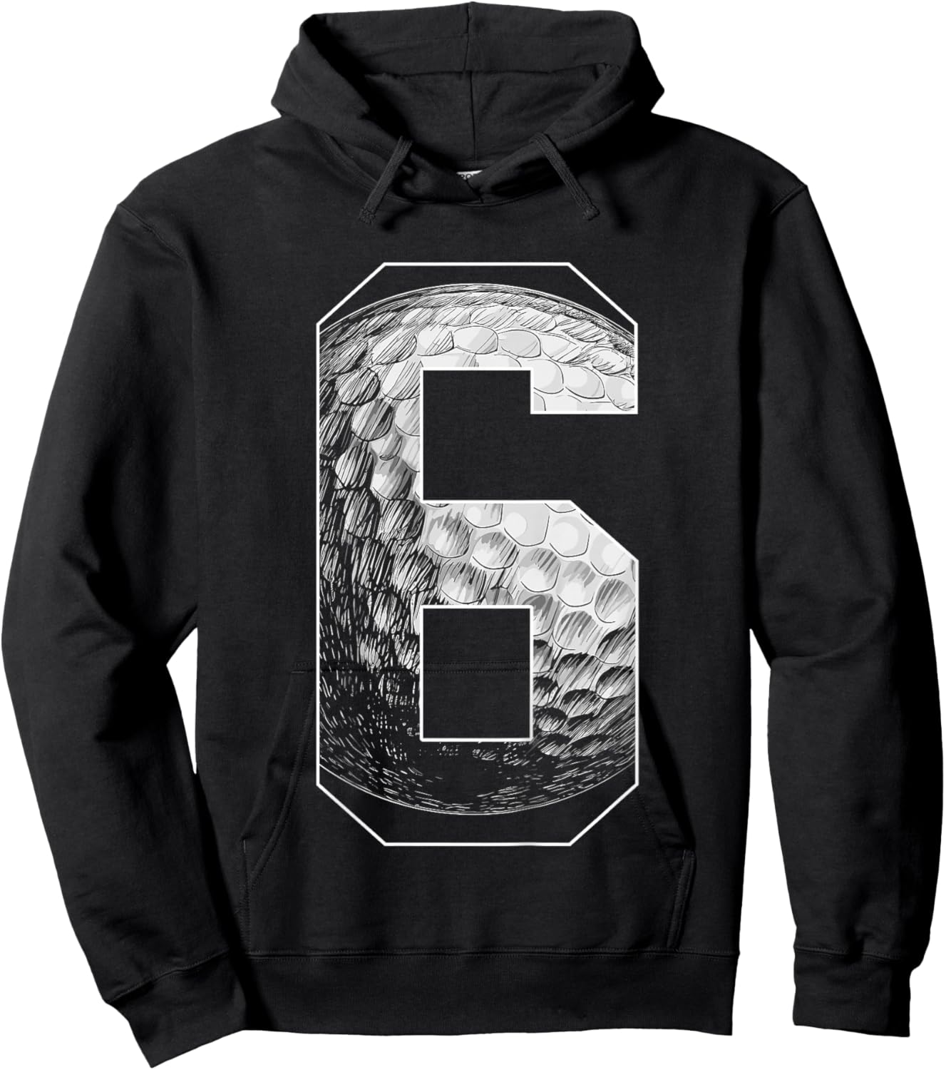 Kids 6th Birthday Boy Golf Player Golf 6 Years Old Hoodie - Hoodie | Black