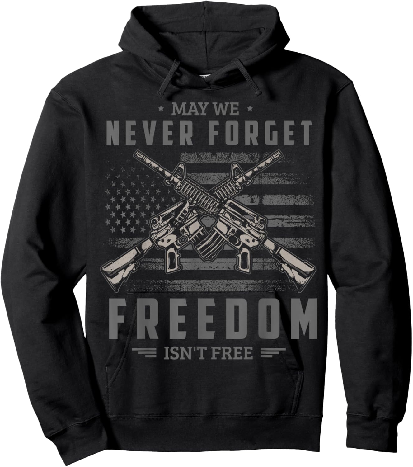 May we never forget freedom isn't free Memorial Day Soldier Hoodie - Hoodie | Black