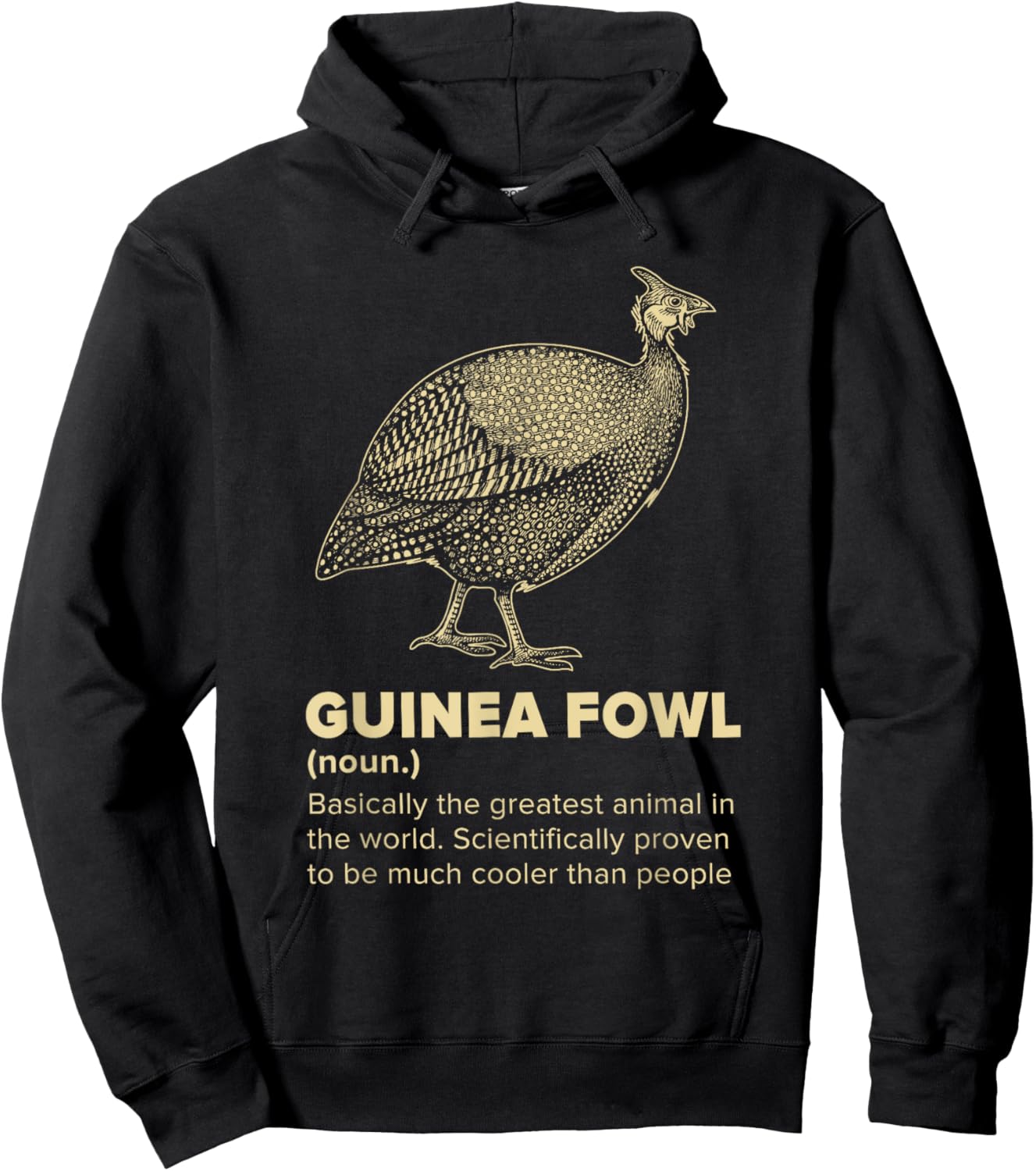 Guinea Fowl Funny Farm Bird Design -Kids Black Cotton Small Hoodie - Hoodie | Black
