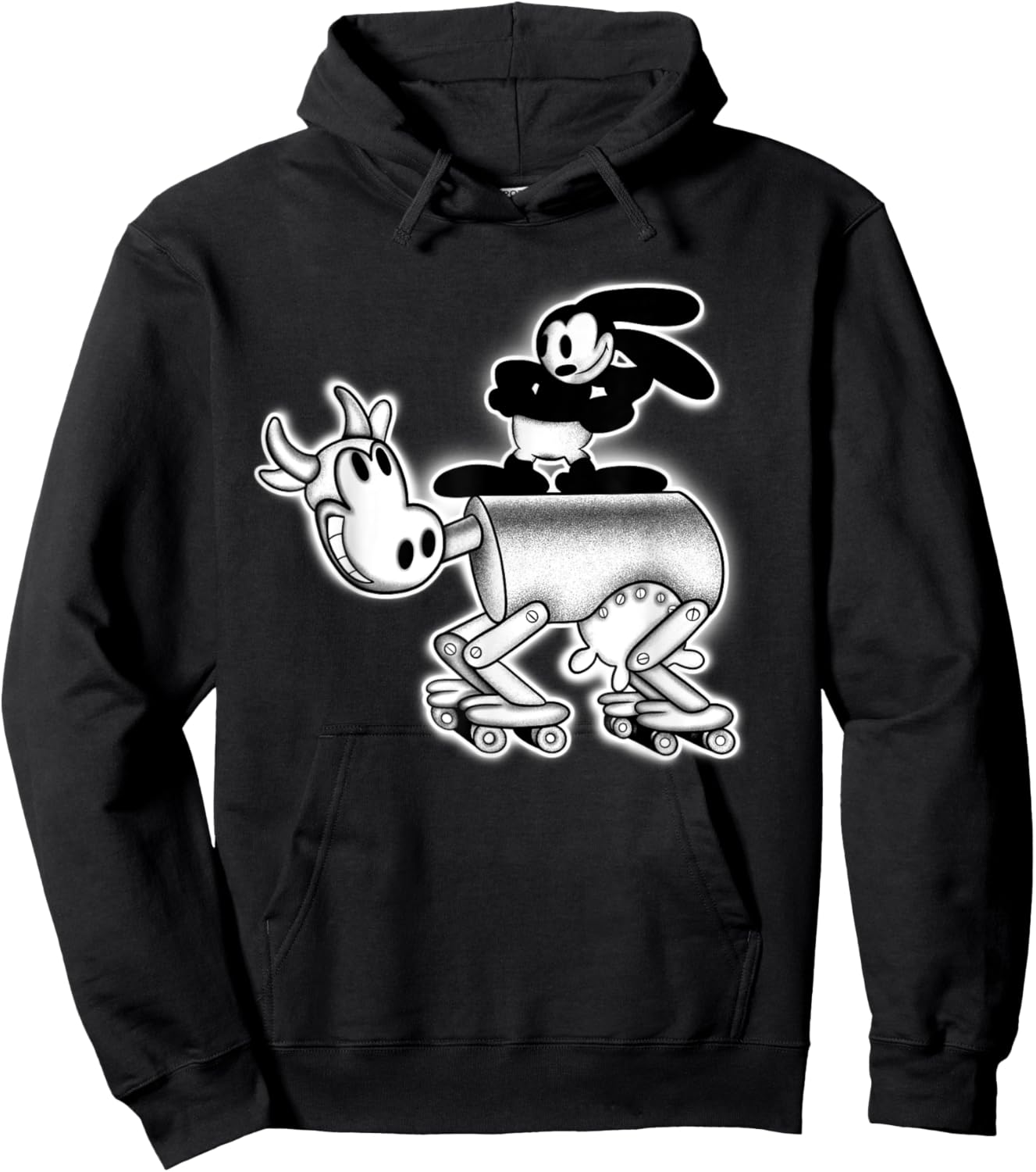 Oswald Rabbit in The Mechanical Cow x 1927 Cartoon Hoodie - Hoodie | Black