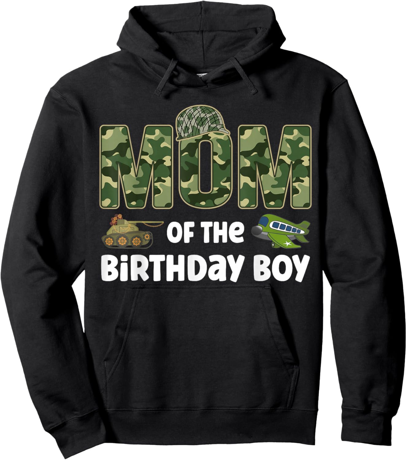 Mom of the Birthday Boy Army Camouflage Birthday Party Hoodie - Hoodie | Black