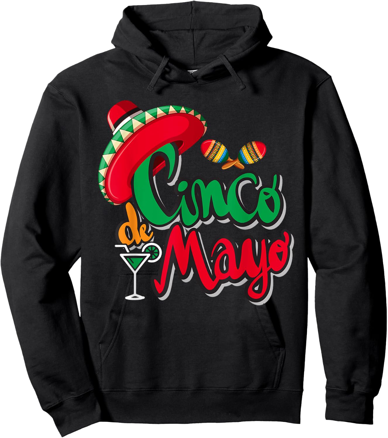 Cinco De Mayo Sombrero Men Women Mexican Taco Party Fiesta Hoodie - Hoodie | Black