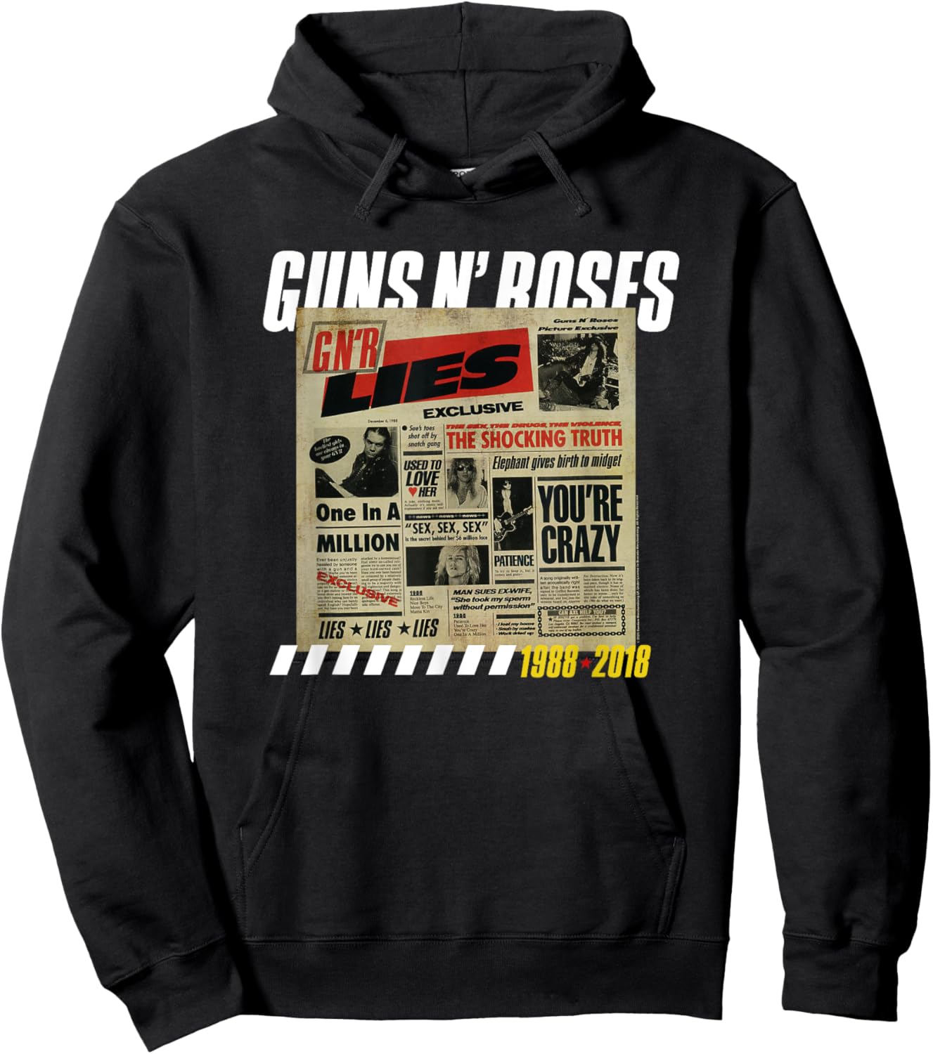 Guns N' Roses Lies Titelliste Rock Band Musik Hoodie - Hoodie | Black