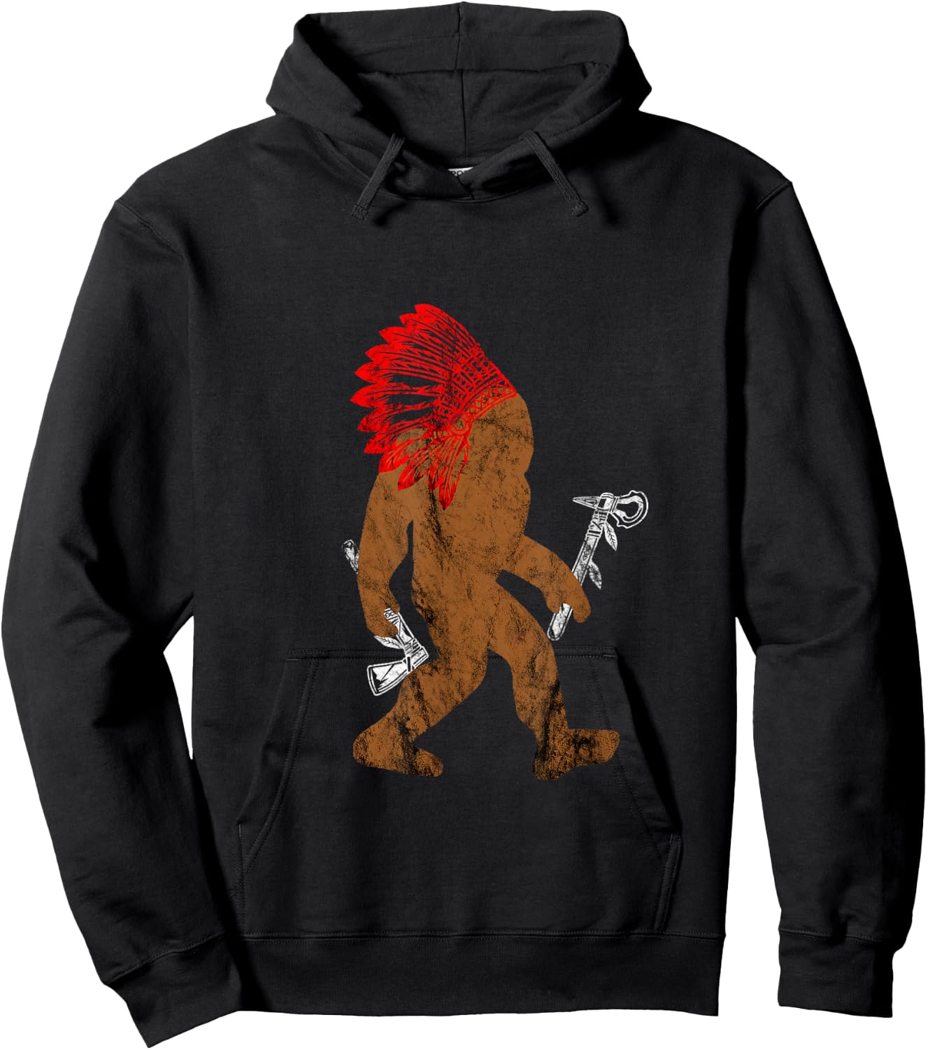 Indian Bigfoot Chief Sasquatch Western Carnival Costume Hoodie - Hoodie | Black