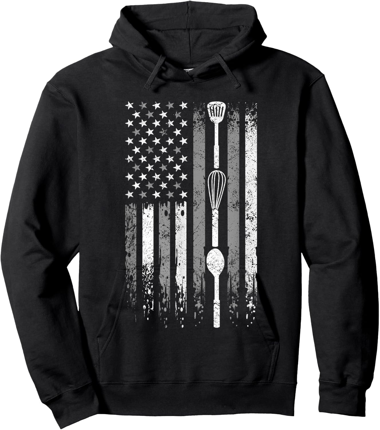 School Cafeteria Amrican Flag - Kitchen Tools Lunch Lady Hoodie - Hoodie | Black