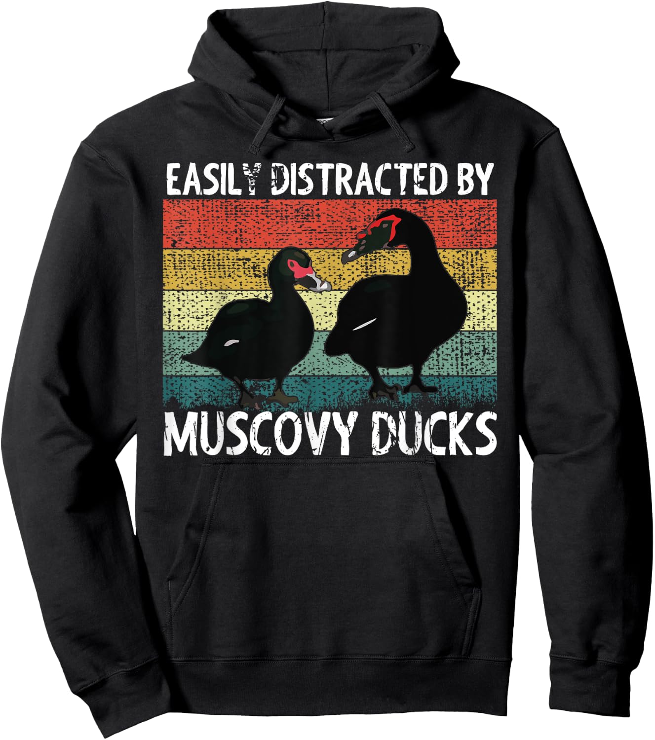 Funny Muscovy Duck Lover Easily Distracted By Muscovy Ducks Hoodie - Hoodie | Black