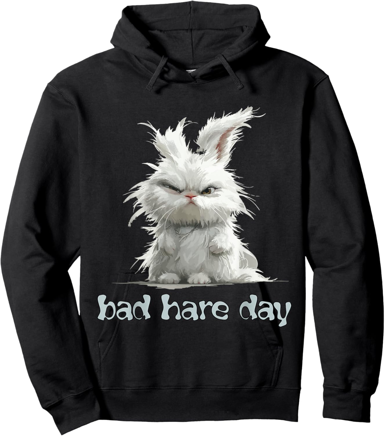 Bad Rabbit Day, Funny Word Game, Rabbit Fun Hoodie - Hoodie | Black