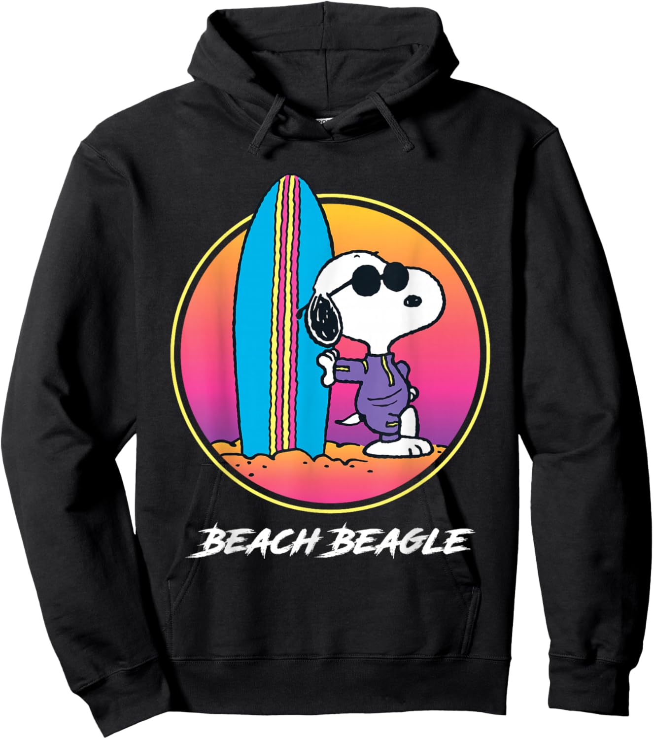 Peanuts Beach Beagle Surf Snoopy Hoodie - Hoodie | Black