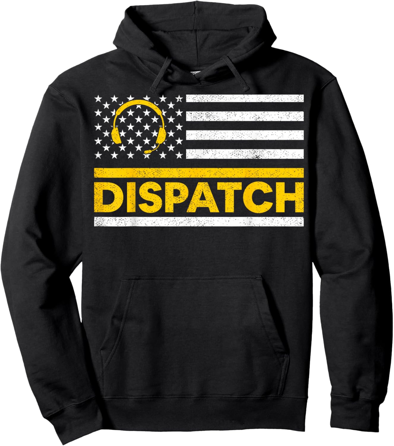 911 Dispatcher Operator USA Flag 4th of July Emergency Call Hoodie - Hoodie | Black