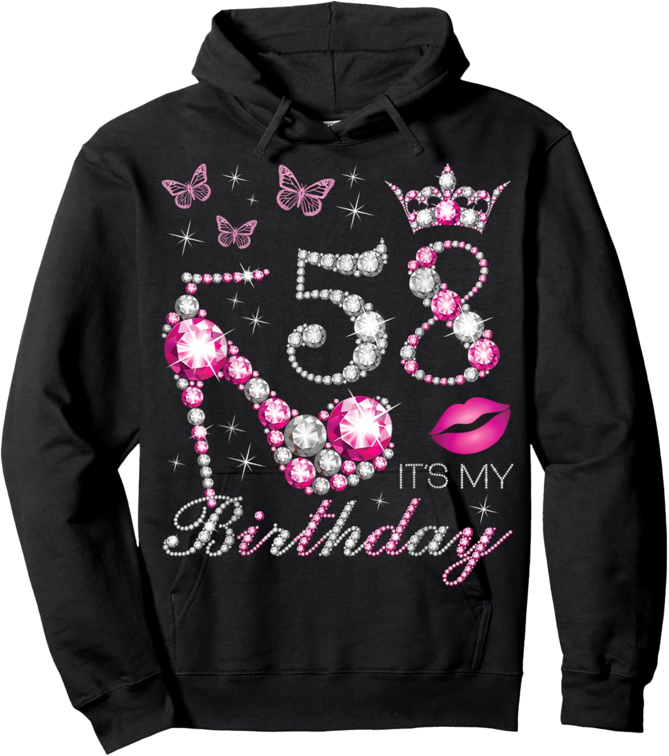 58 It's My Birthday, 58 Years Old, It's My 58th Birthday Hoodie - Hoodie | Black