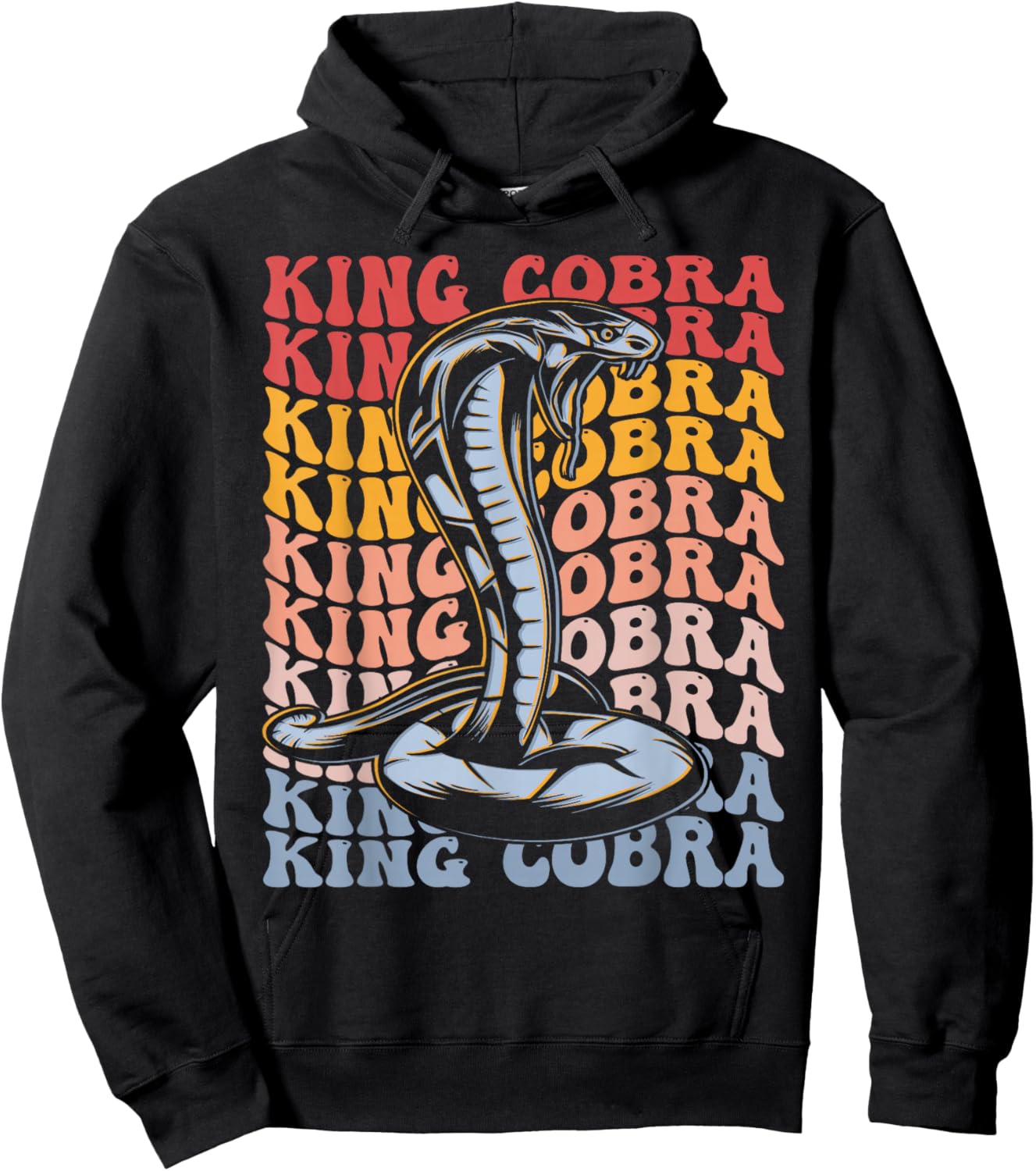 King Cobra Groovy Vintage Snake Hoodie - Hoodie | Black