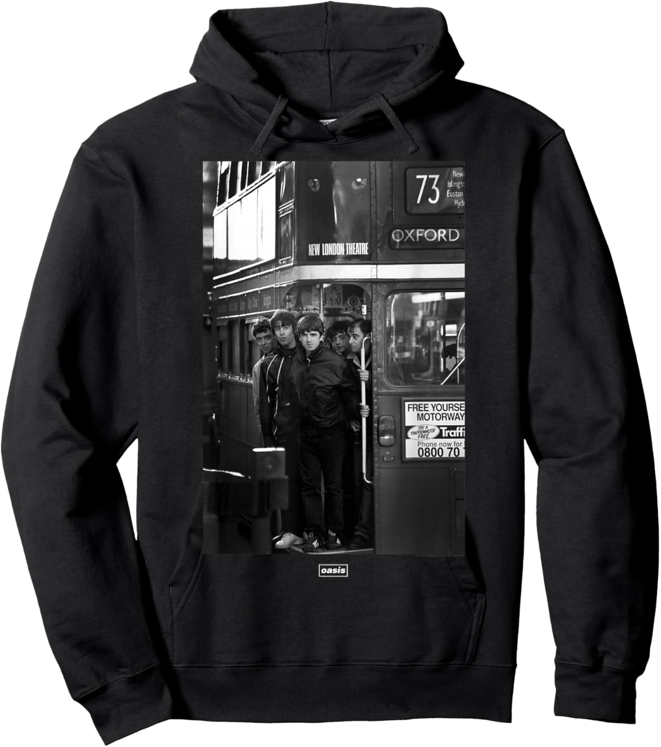 Oasis London Bus Photograph -Kids - Black, Small Hoodie - Hoodie | Black