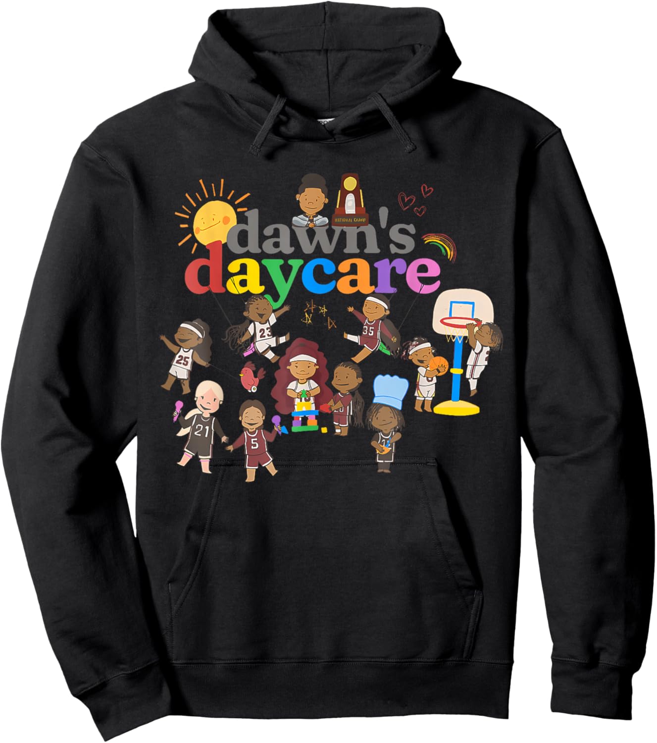 Funny Dawn's Daycare Basketball Cute Kids Hoodie - Hoodie | Black