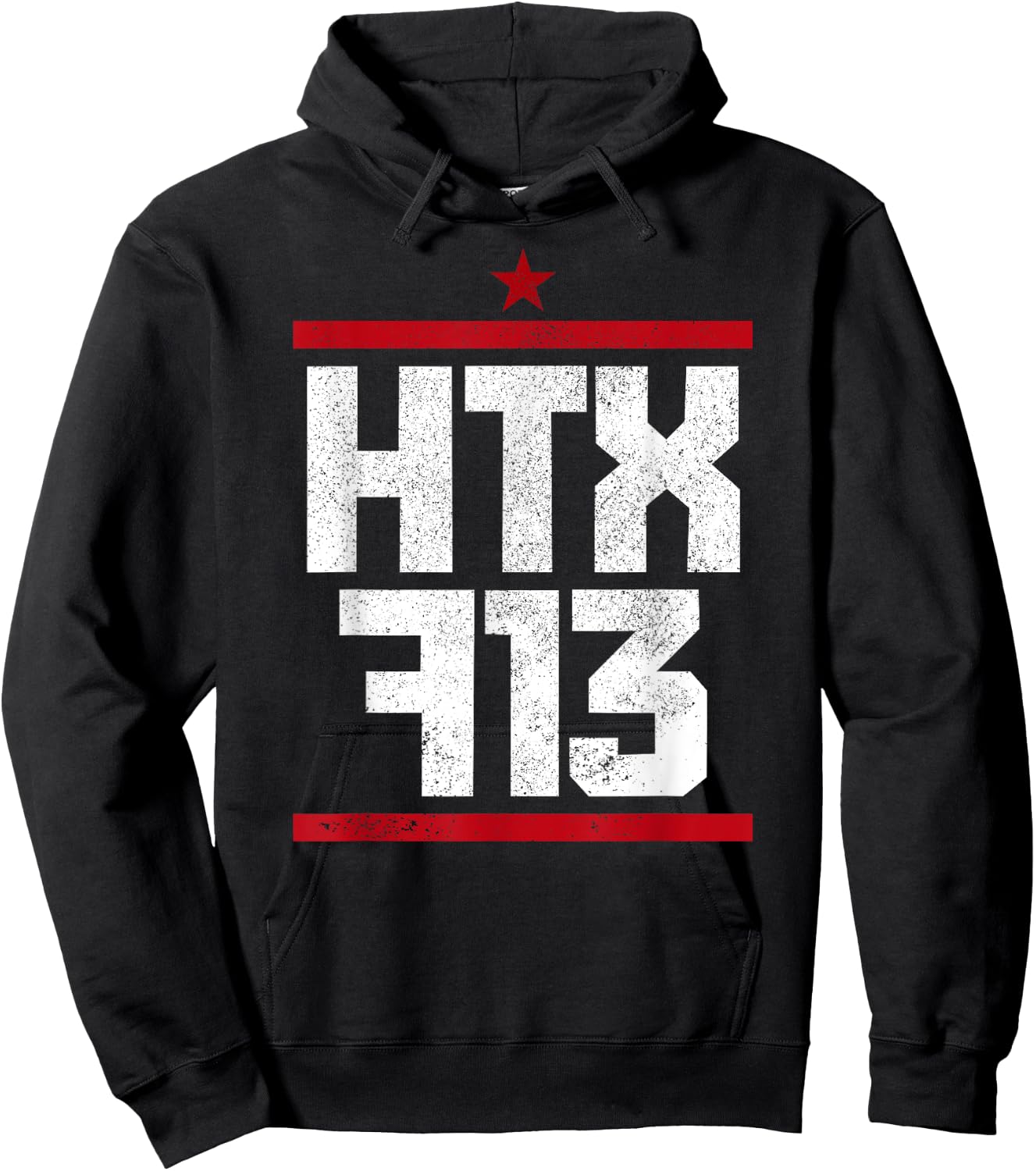 Houston Texas HTX 713 Area Code Vintage Pride Hoodie - Hoodie | Black
