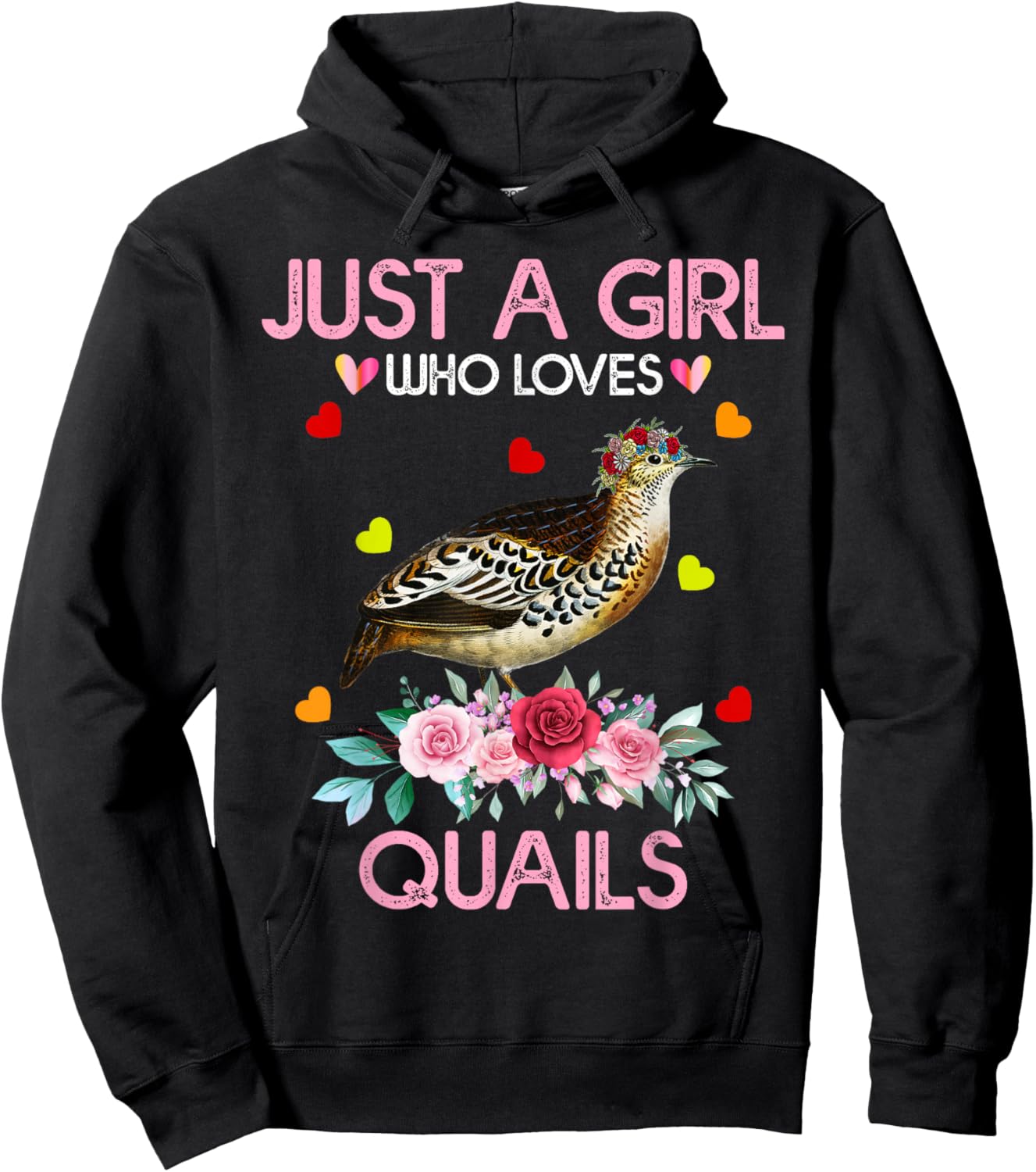 Quail Bird Lover Gift Just A Girl Who Loves Quails Hoodie - Hoodie | Black