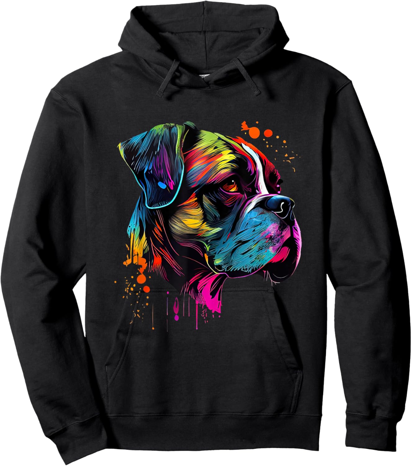 Boxer Dog Lovers Pop Art Design Cute Boxer Dog Hoodie - Hoodie | Black