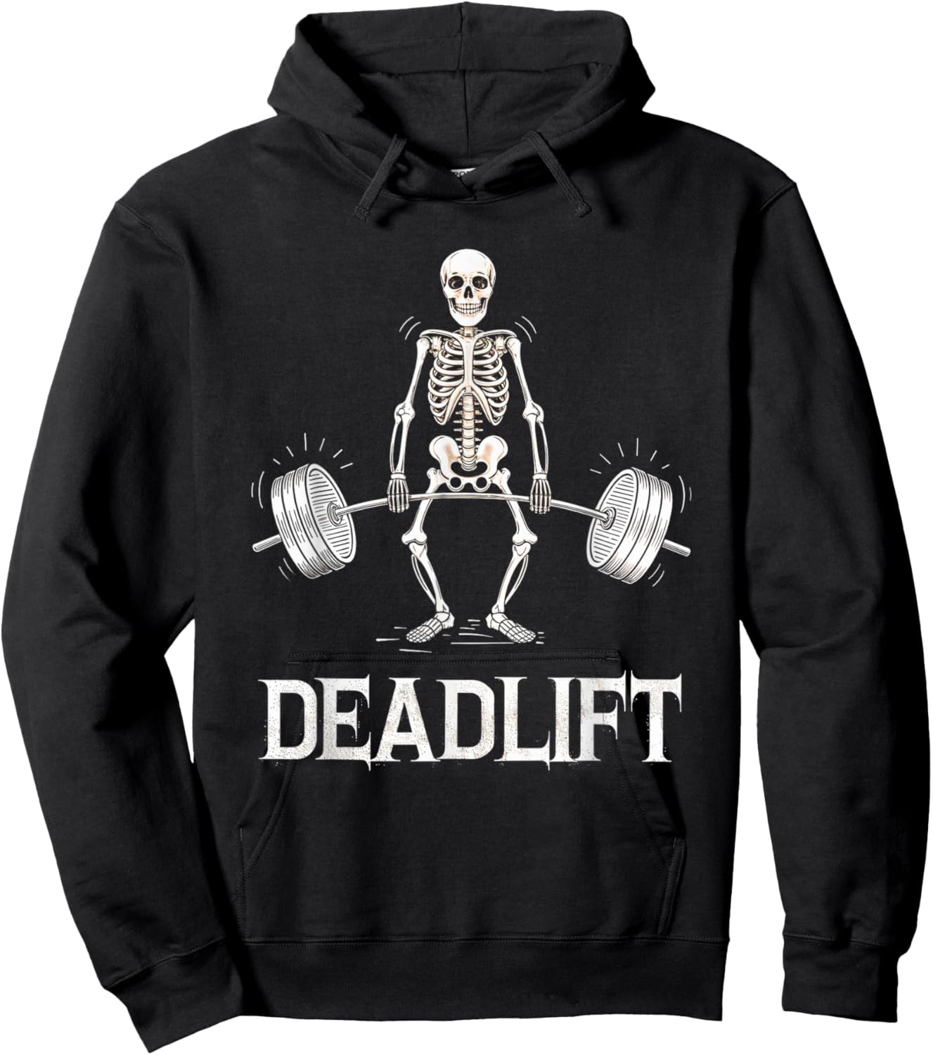 Deadlift Skeleton Weightlifting Gym Fitness Workout Hoodie - Hoodie | Black