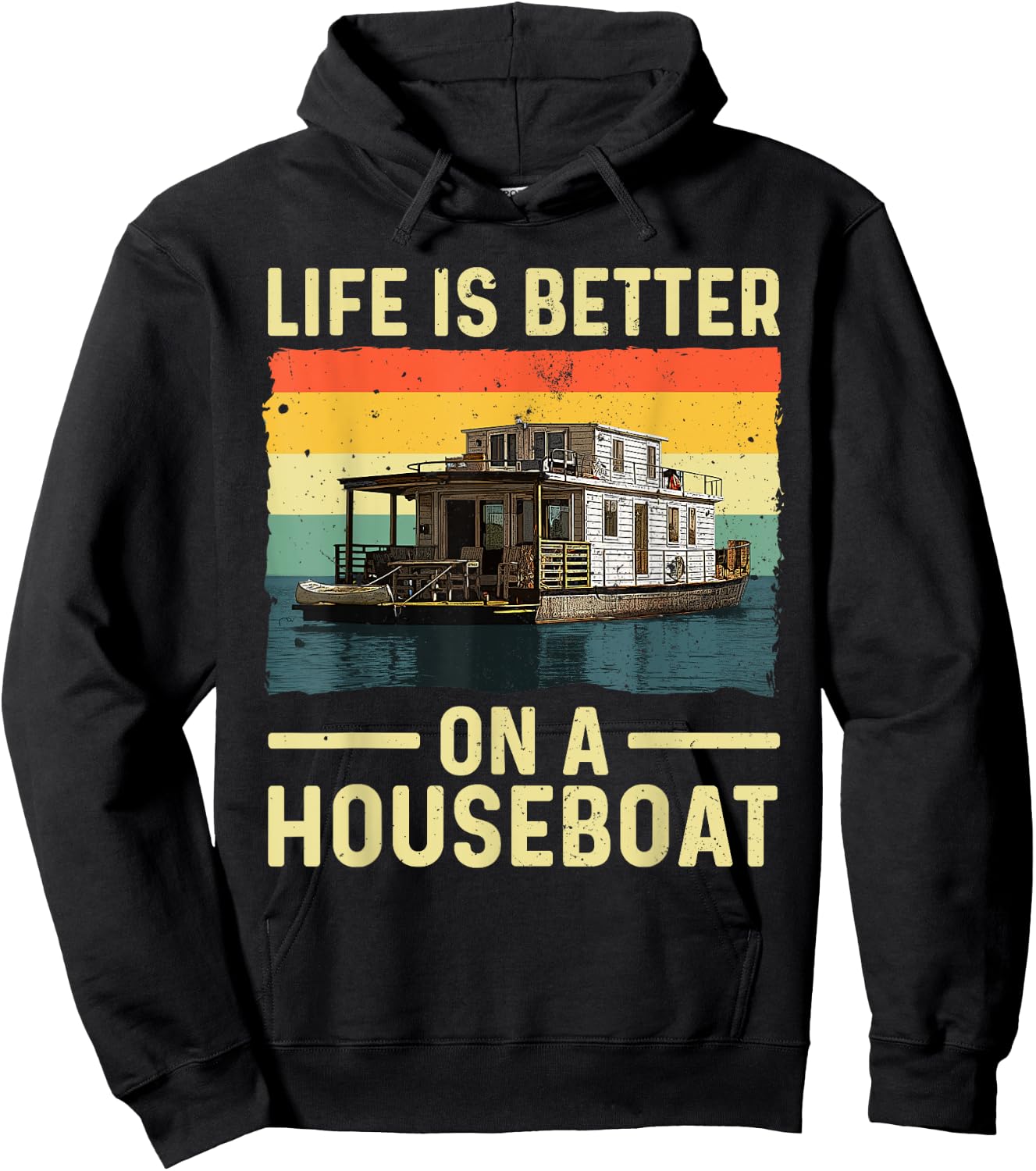 Cool Houseboat Design Women Boat Houseboat Captain Hoodie - Hoodie | Black