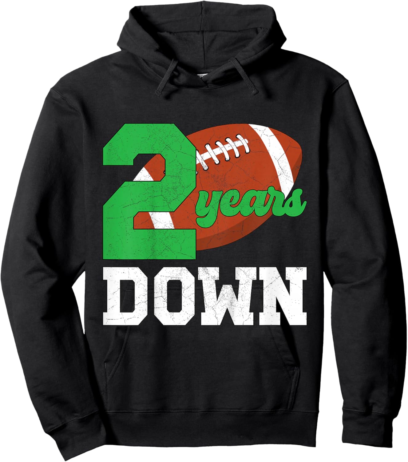 Kids 2nd Birthday Party Football Boy Two Year Old Football Player Hoodie - Hoodie | Black
