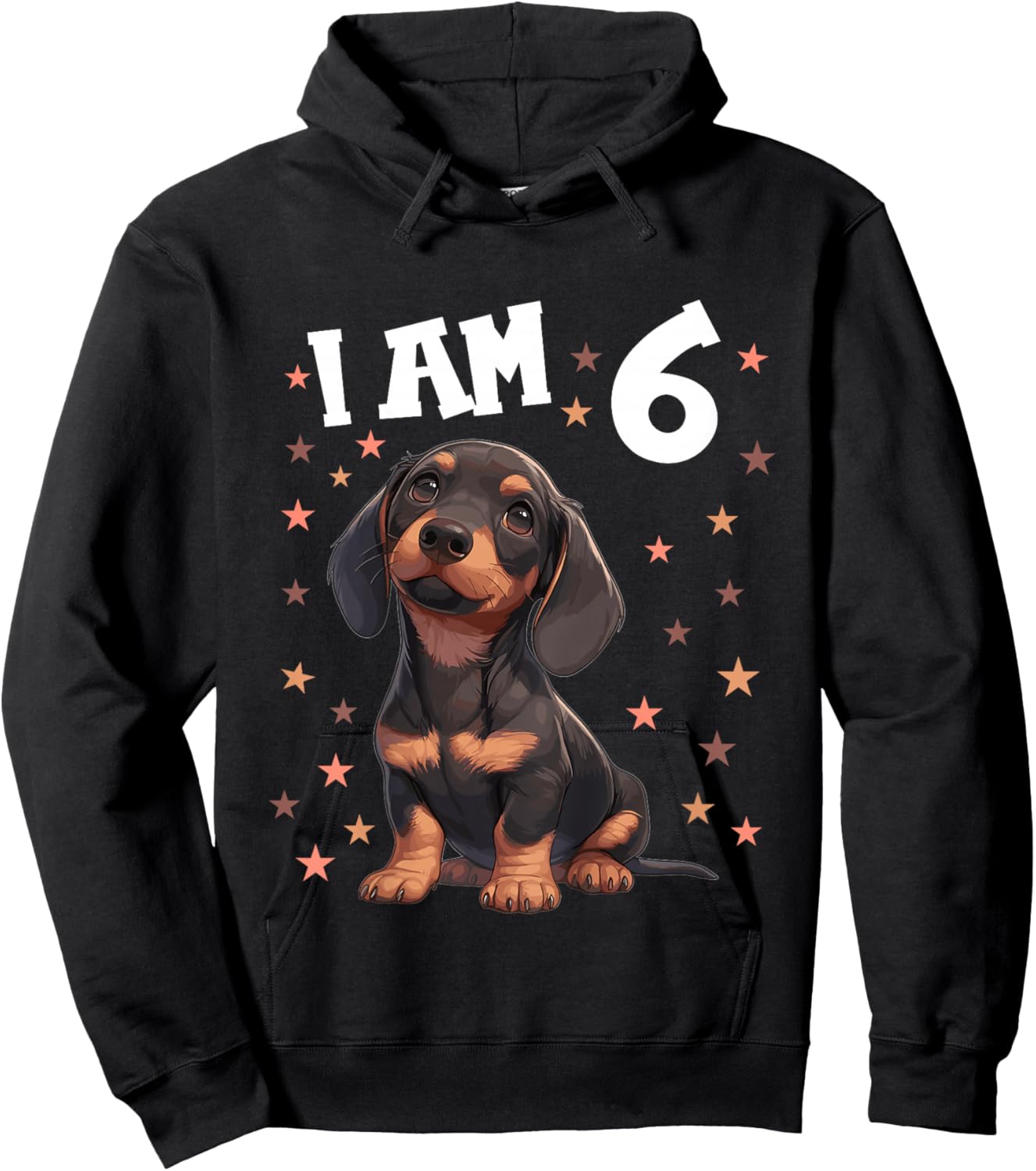 Kids 6 Years old 6th birthday Dachshunds Dachshund Hoodie - Hoodie | Black