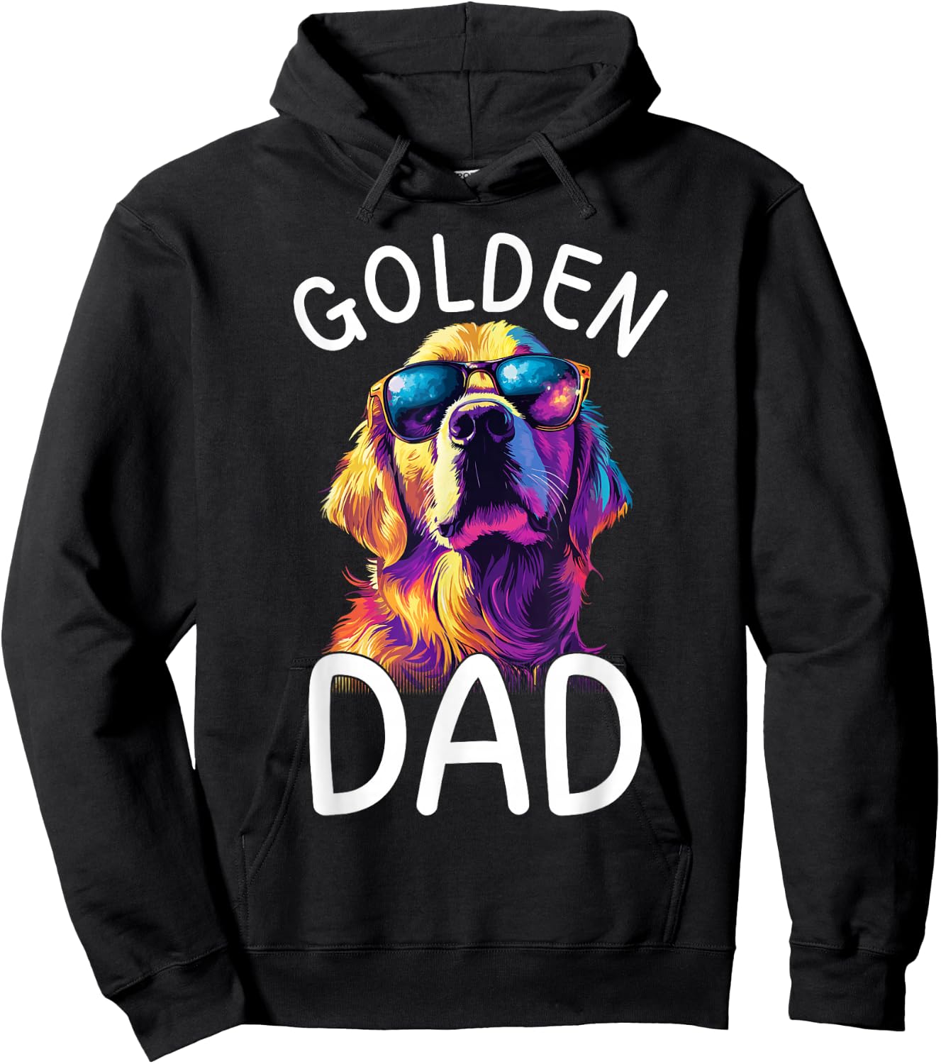 Golden Retriever Lovers Pop Art Golden Retriever Dad Hoodie - Hoodie | Black