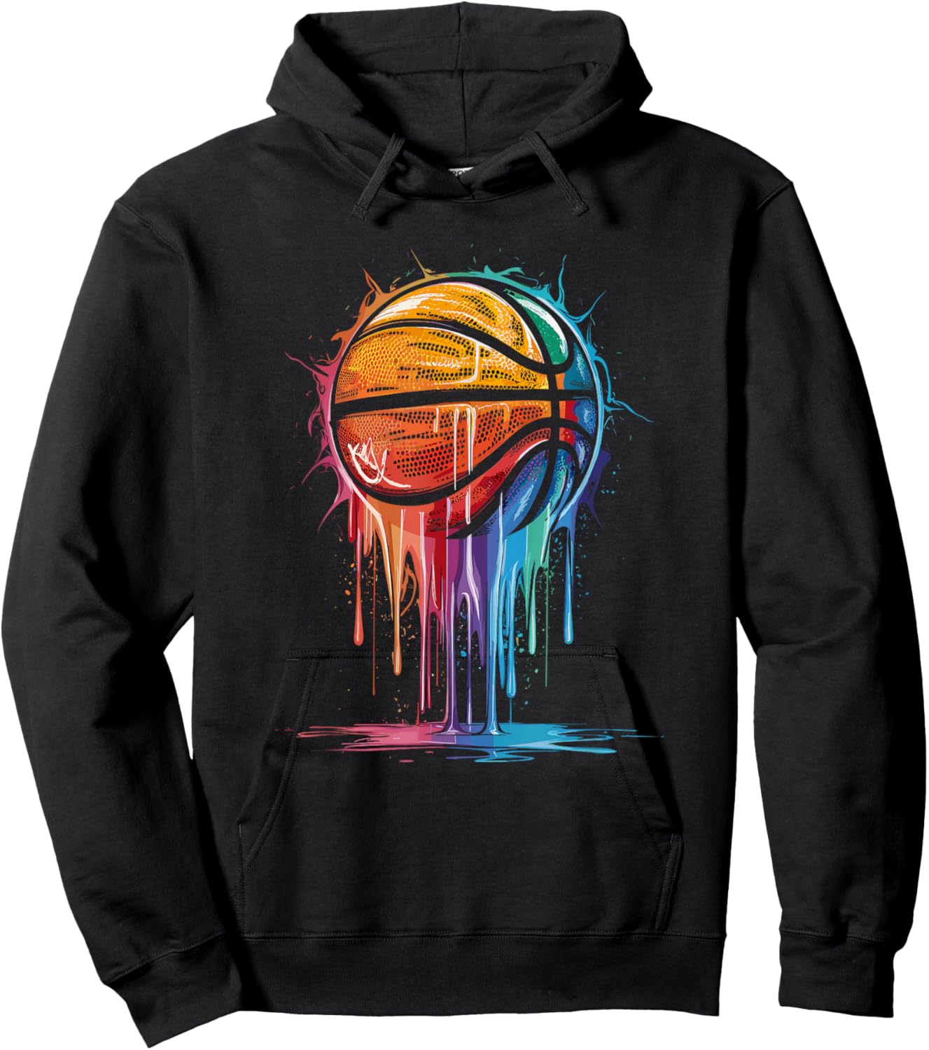 Colorful Basketball Player Hoop Basket Hoodie - Hoodie | Black