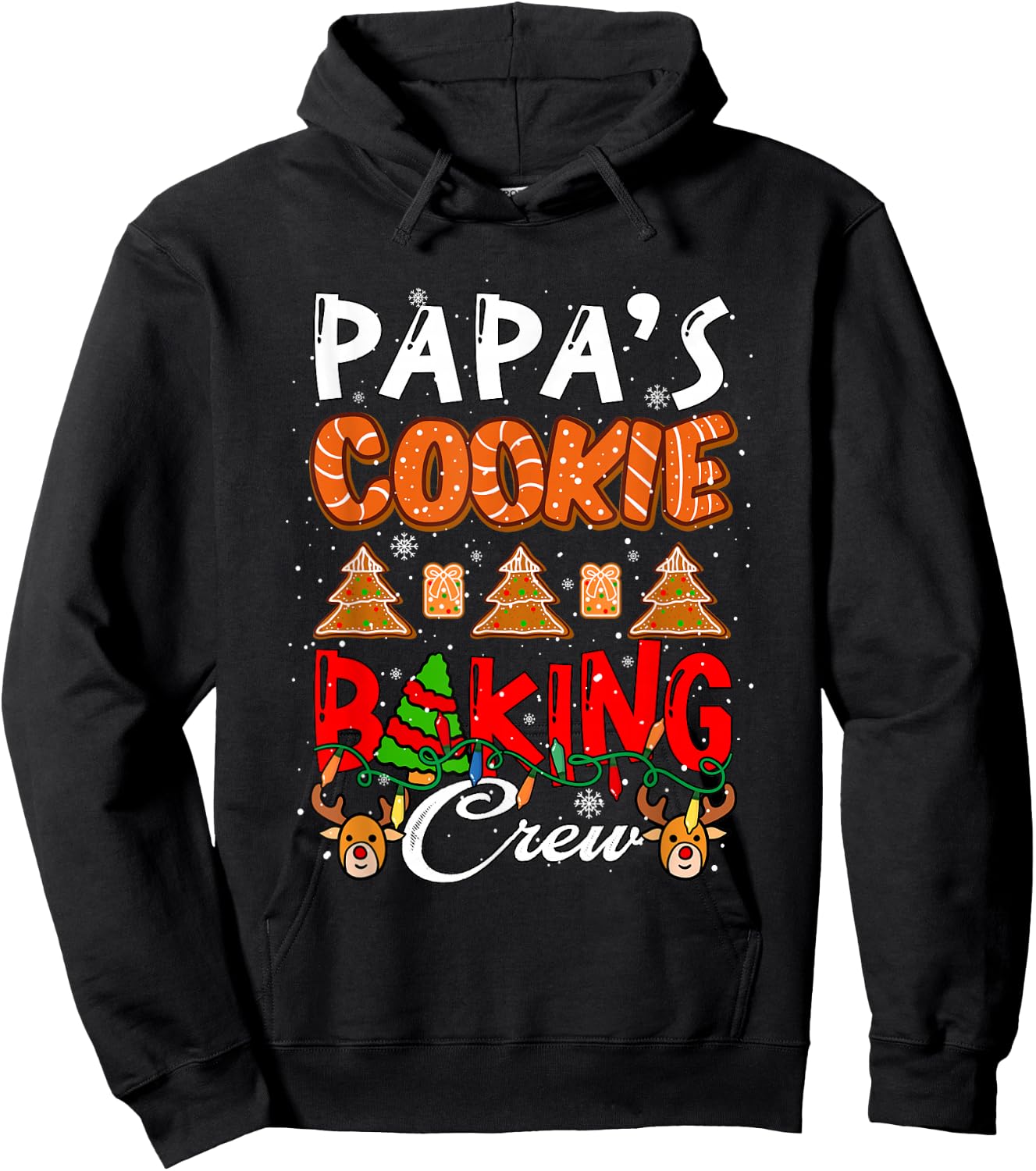Papa's Xmas Cookie Baking Crew Funny Baker Team Lover Hoodie - Hoodie | Black