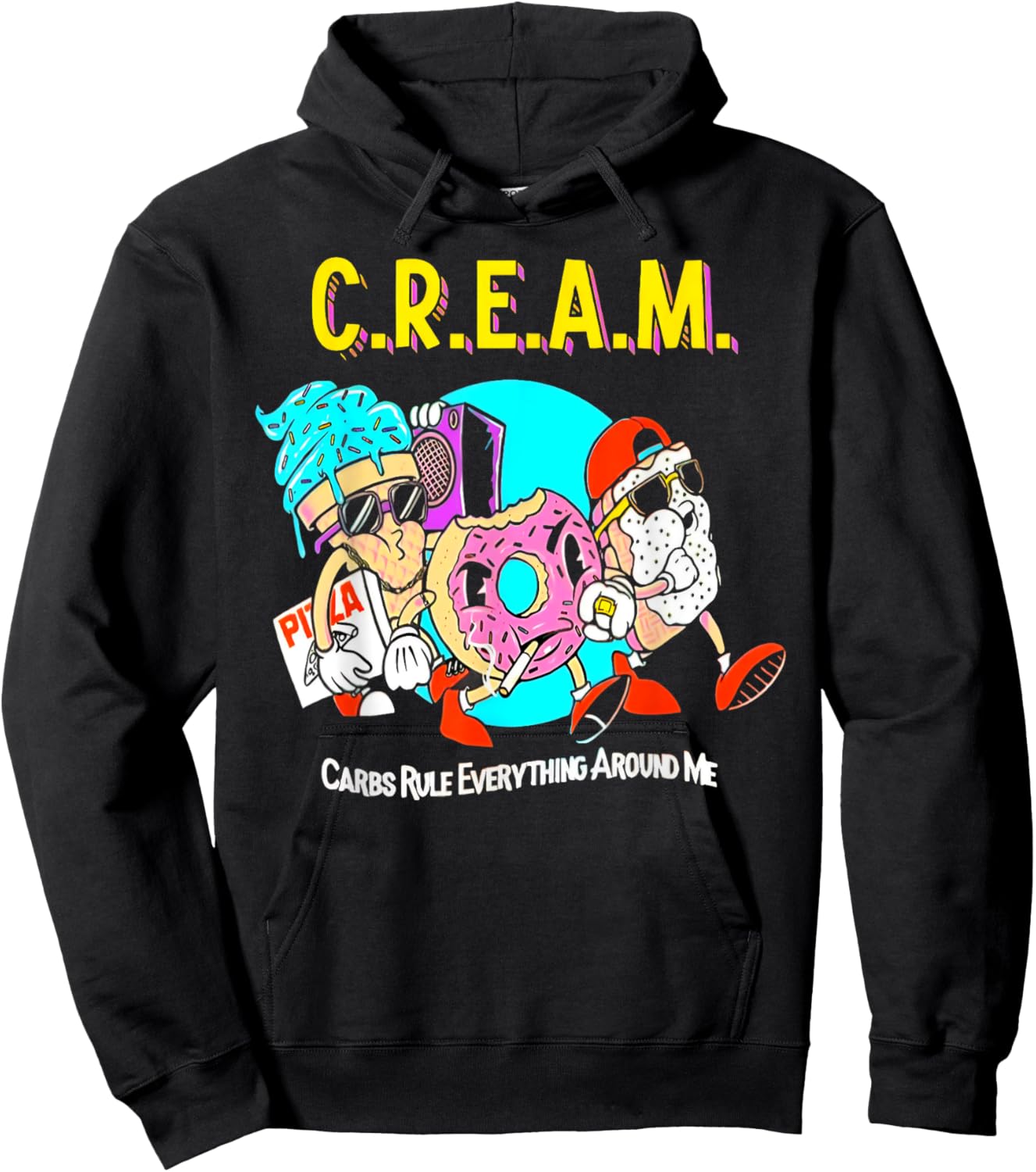 Carbs Rule Everything Around Me Fitness - Men's Gym Weightlifting Bodybuilding - Black - X-Small - Short Sleeve - Regular Fit - Cotton, Polyester - Unique Humorous Fitness Design Hoodie - Hoodie | Black