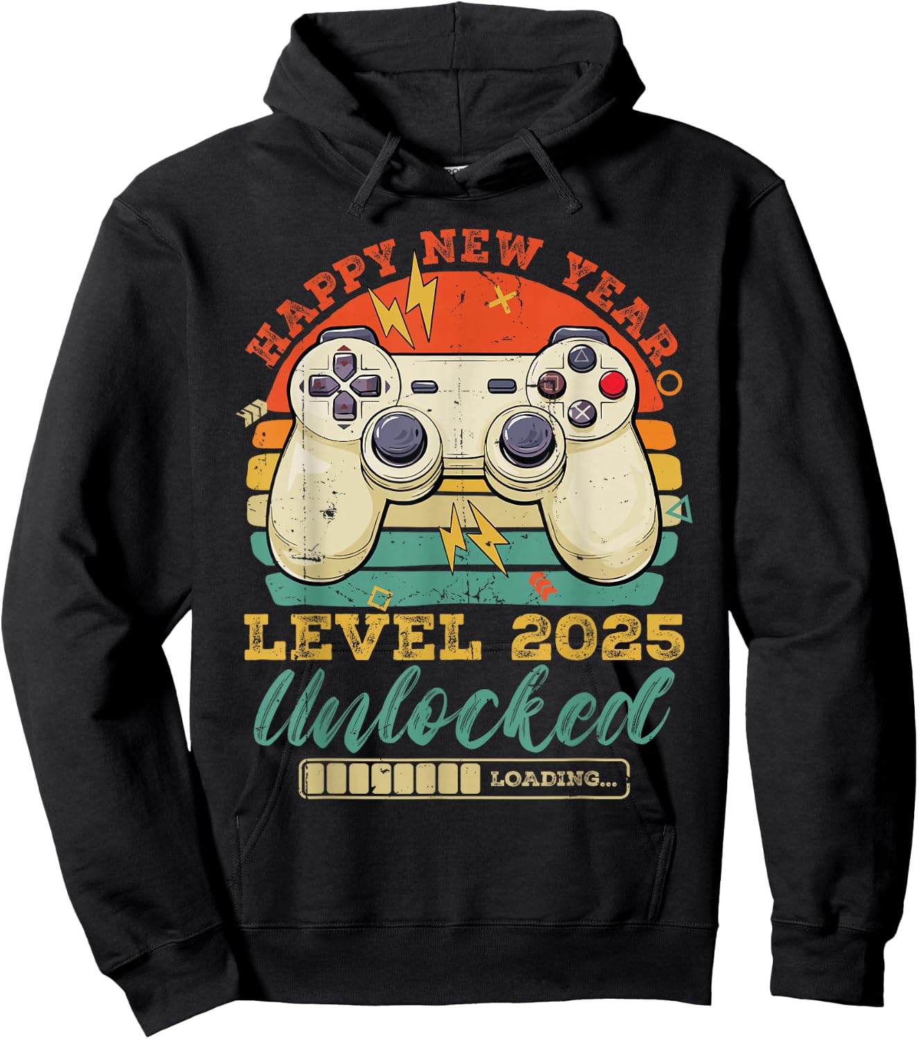 Happy New Year Level 2025 Unlocked New Years Eve Party Boys Hoodie - Hoodie | Black