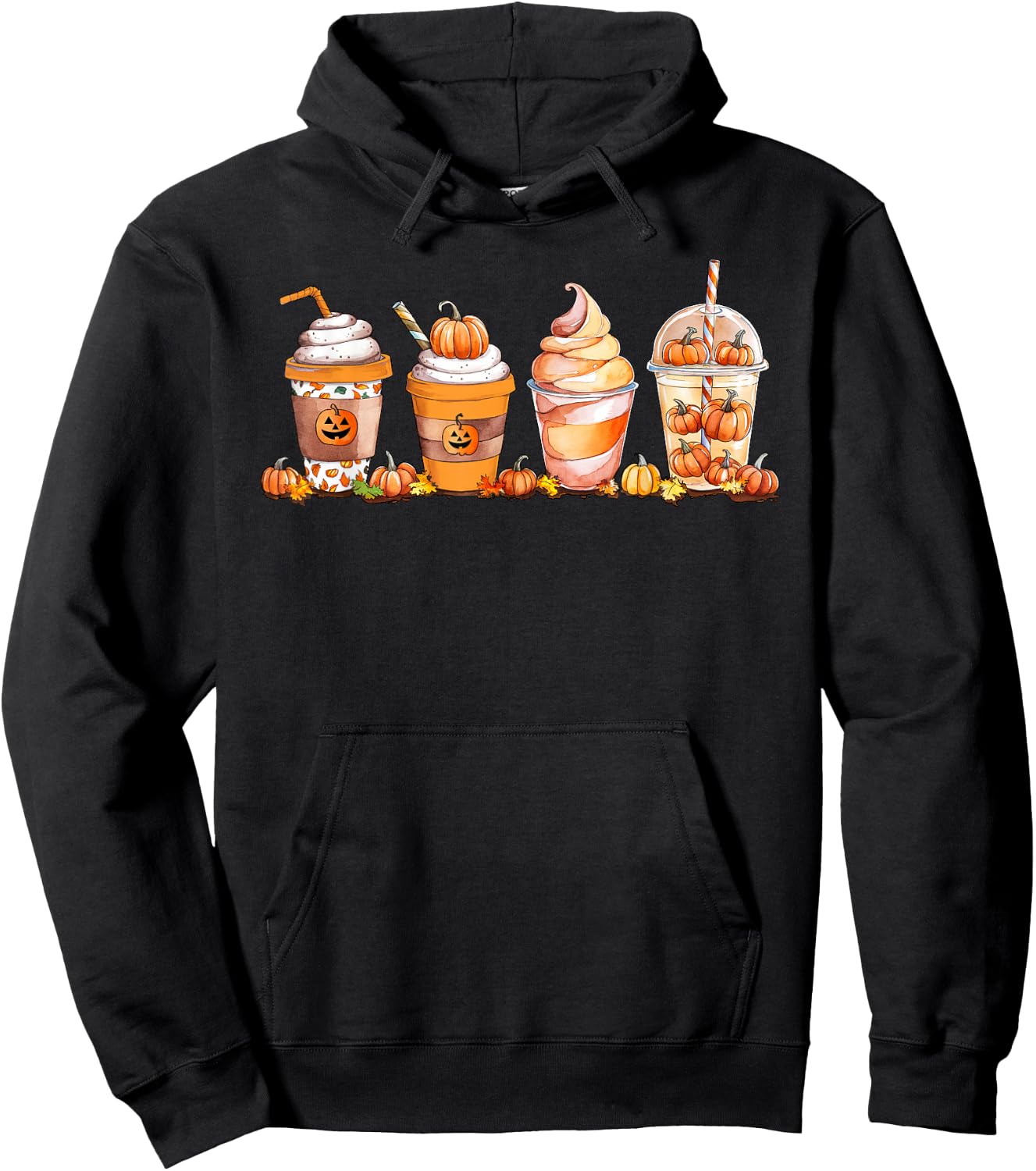 Pumpkin Spice Latte, Fall Coffee, Pumpkin Spice Thanksgiving Hoodie - Hoodie | Black