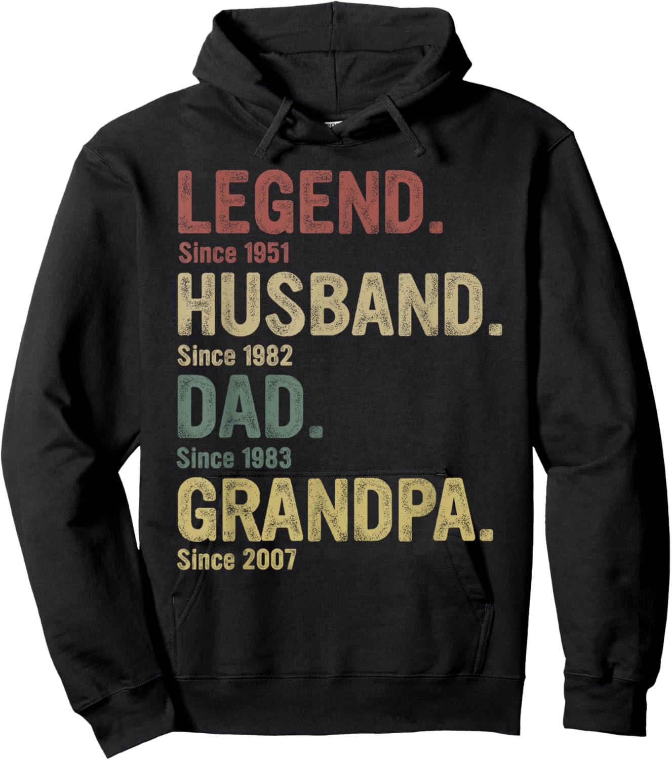 Legend Husband Dad Grandpa Since Hoodie - Hoodie | Black