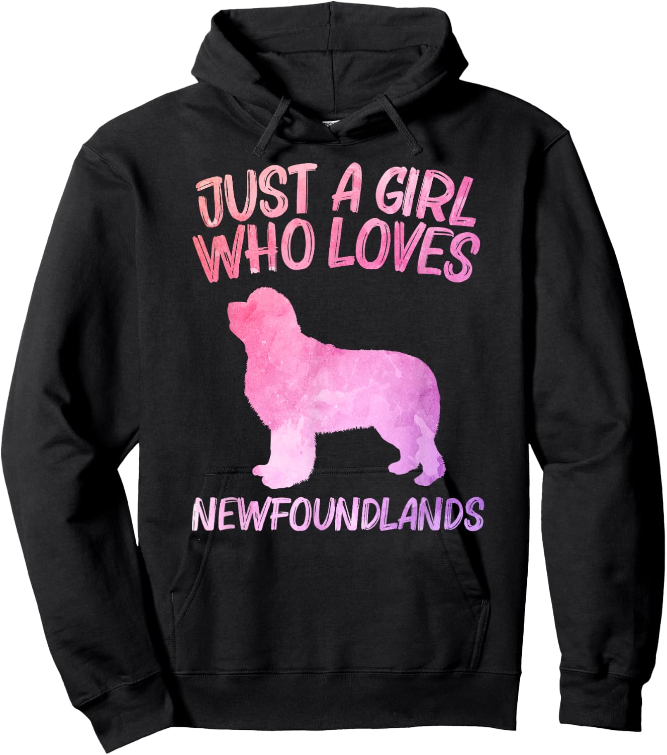Just A Girl Who Loves Newfoundlands Gift Dog Pup Hoodie - Hoodie | Black