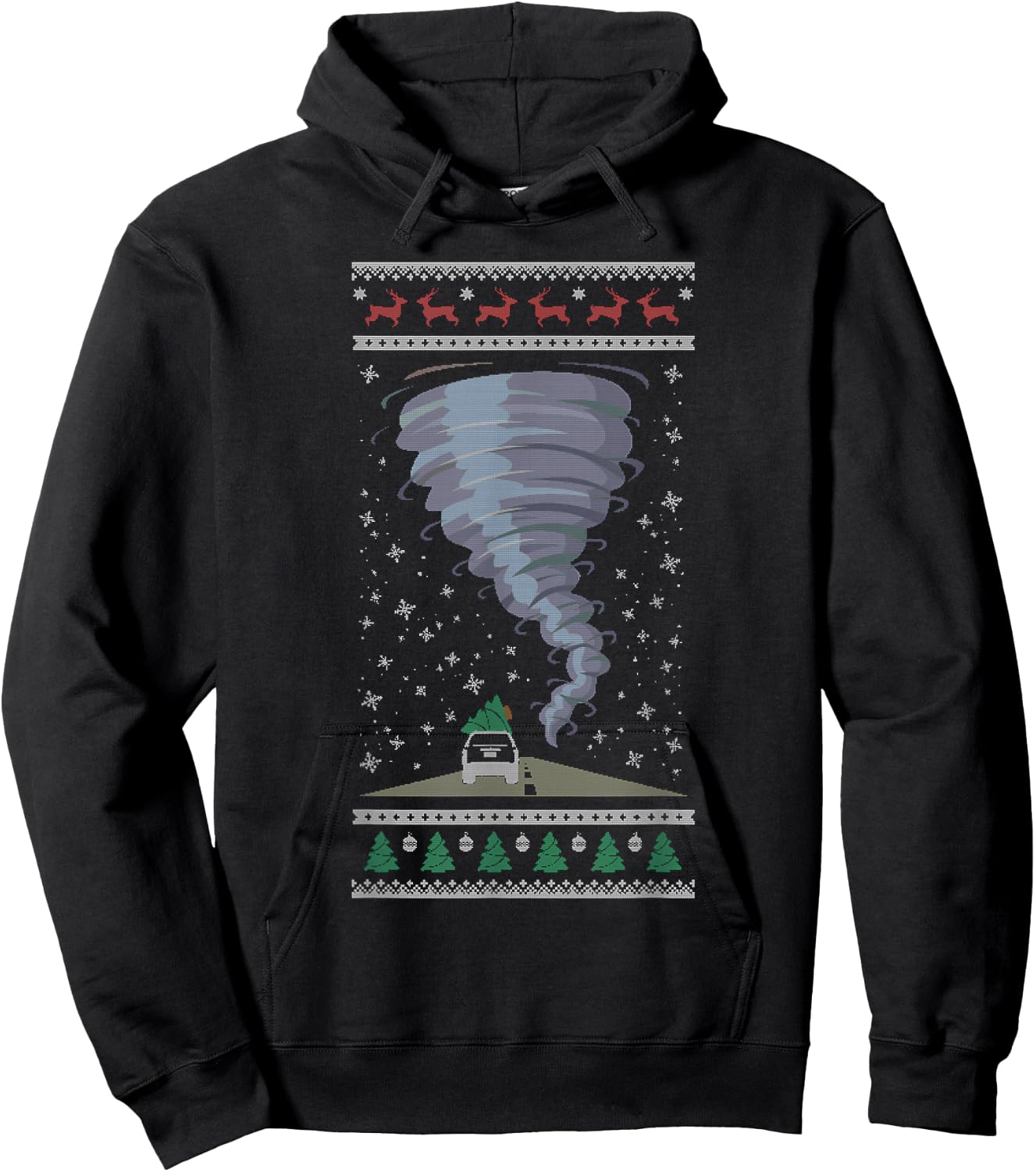 Tornado Chaser Xmas Weather Ugly Christmas Hoodie - Hoodie | Black