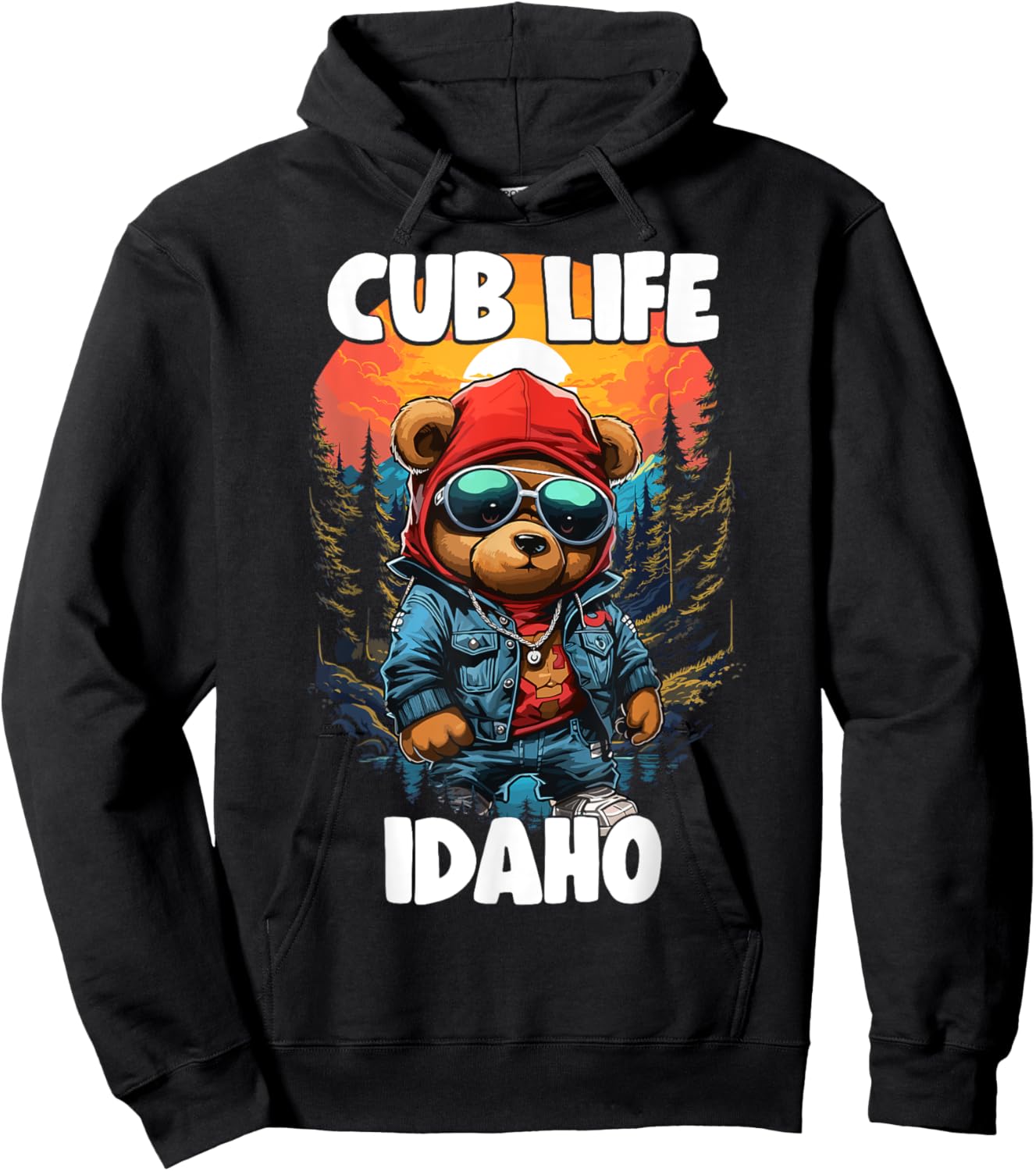 Idaho Grizzly Brown Bear Cub For Kids Women Hoodie - Hoodie | Black