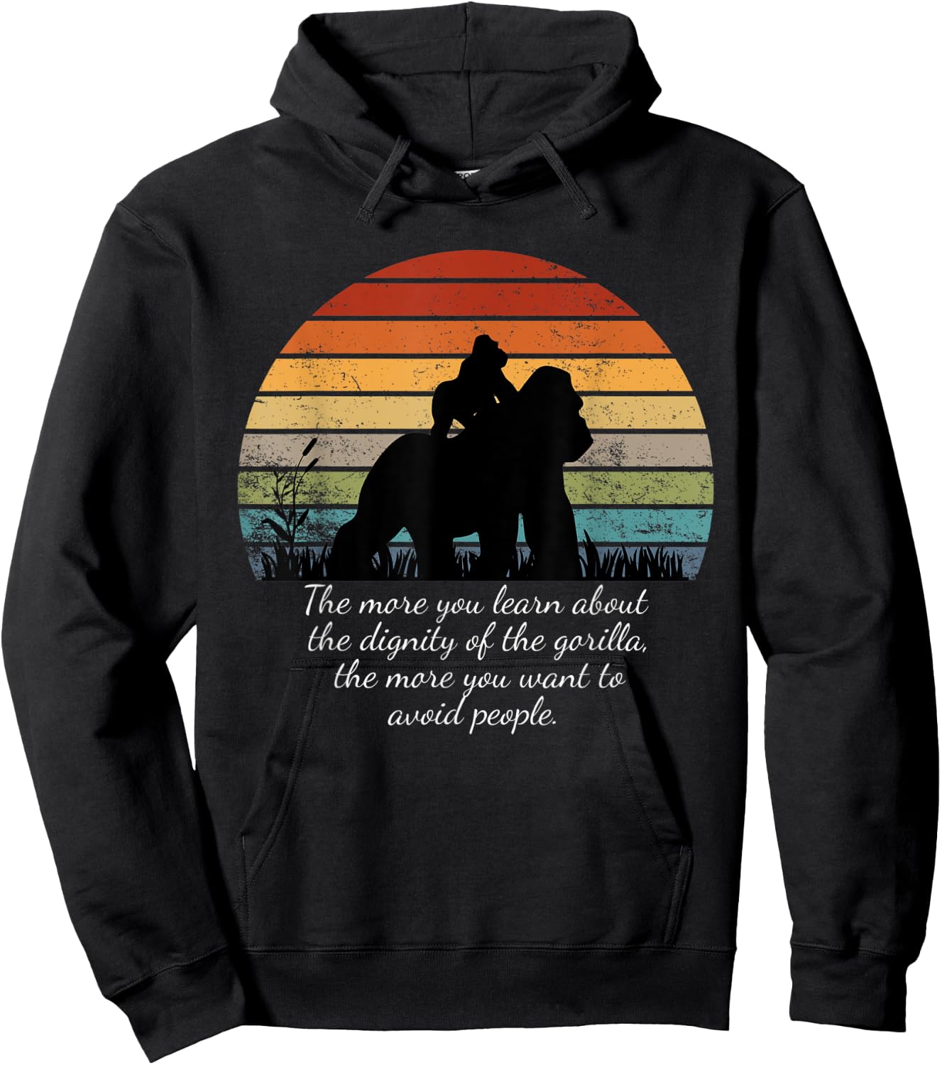 The More You Learn About the Dignity of the Gorilla retro Hoodie - Hoodie | Black
