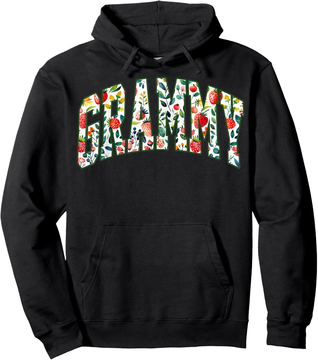 Floral Strawberry Grammy Christmas Grandma To Be Mothers Day Hoodie - Hoodie | Black