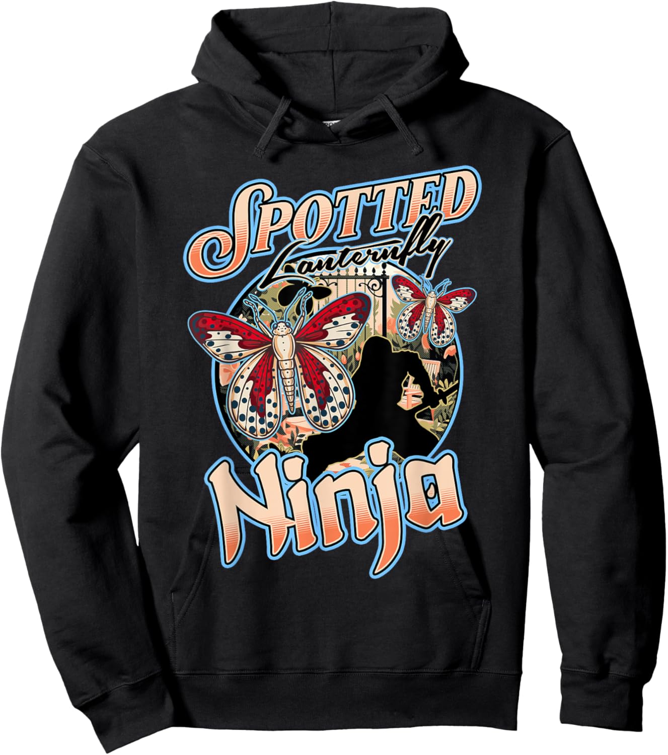 Spotted Lanternfly Trap Ninja Warrior Assassin Lantern Fly Hoodie - Hoodie | Black