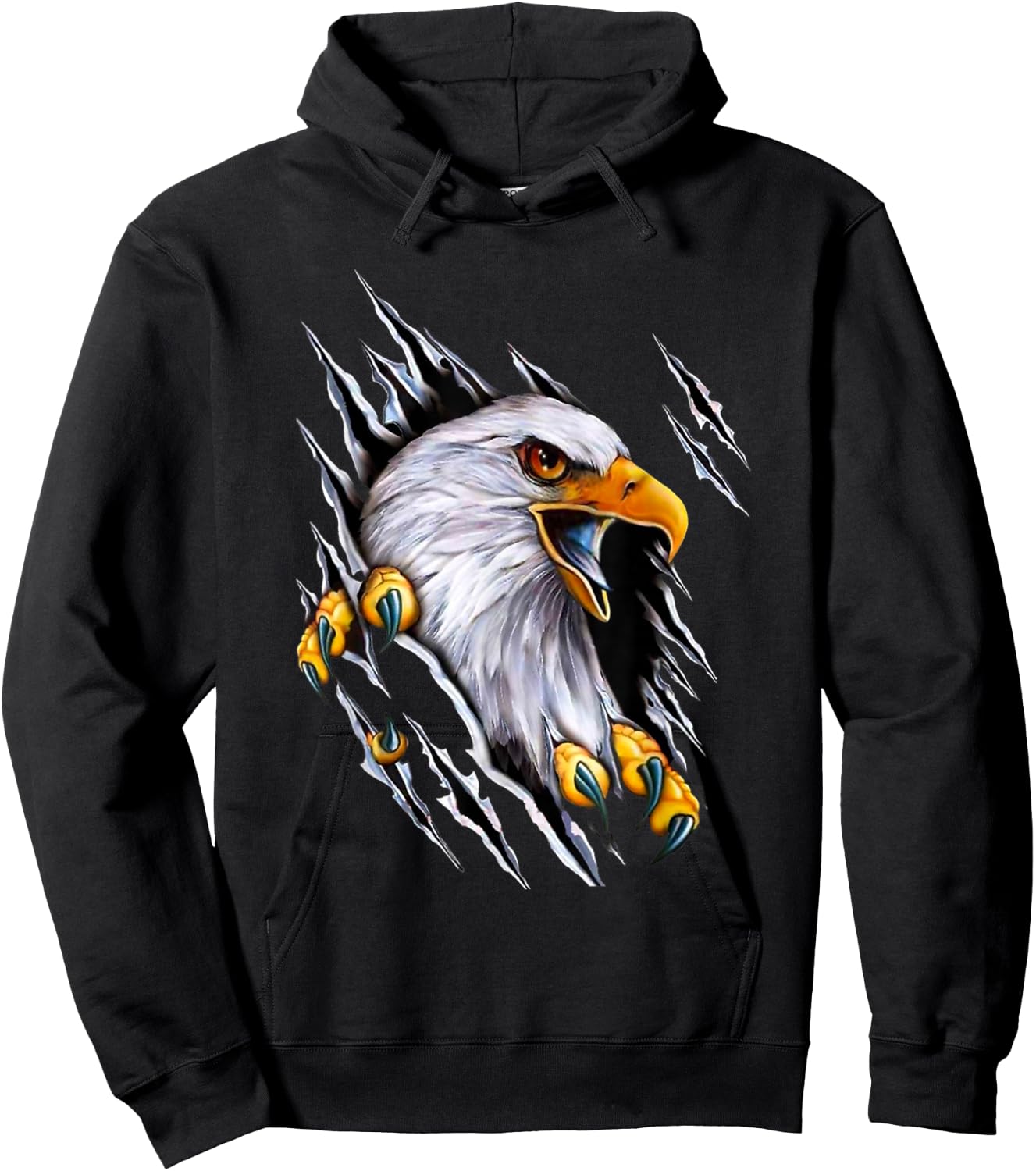 American Bald Eagle With Claws Hoodie - Hoodie | Black